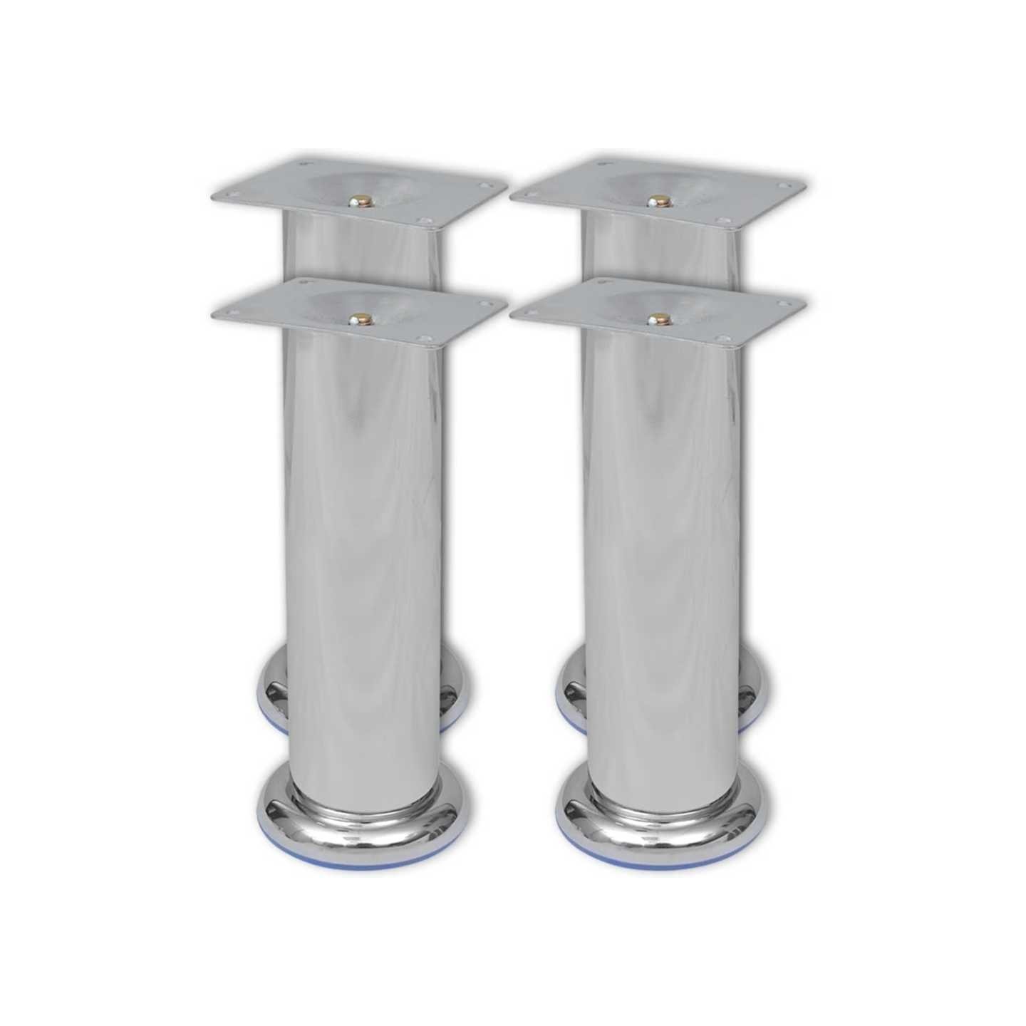 4 pcs Pieds ronds de canapé Chrome 180 mm