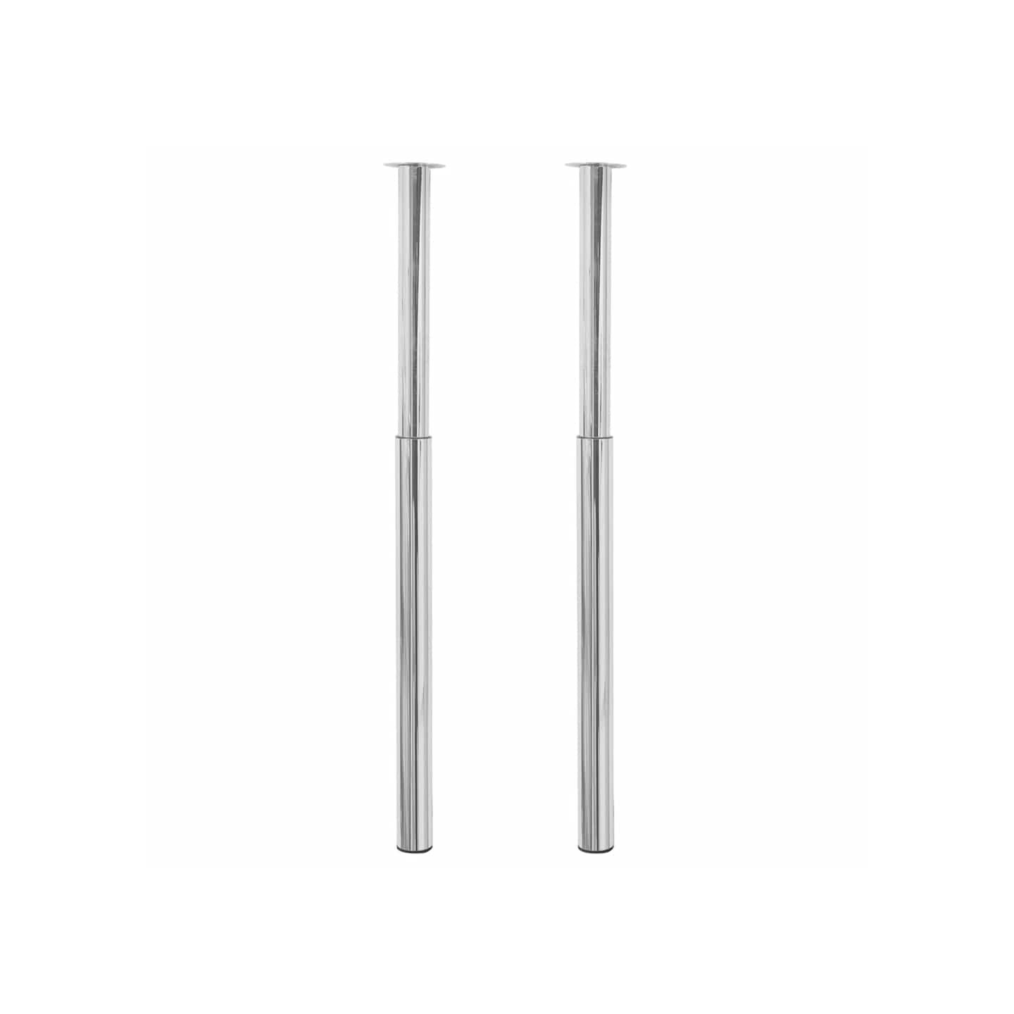 Pieds de table télescopique 2 pcs Chrome 710 mm - 1100 mm