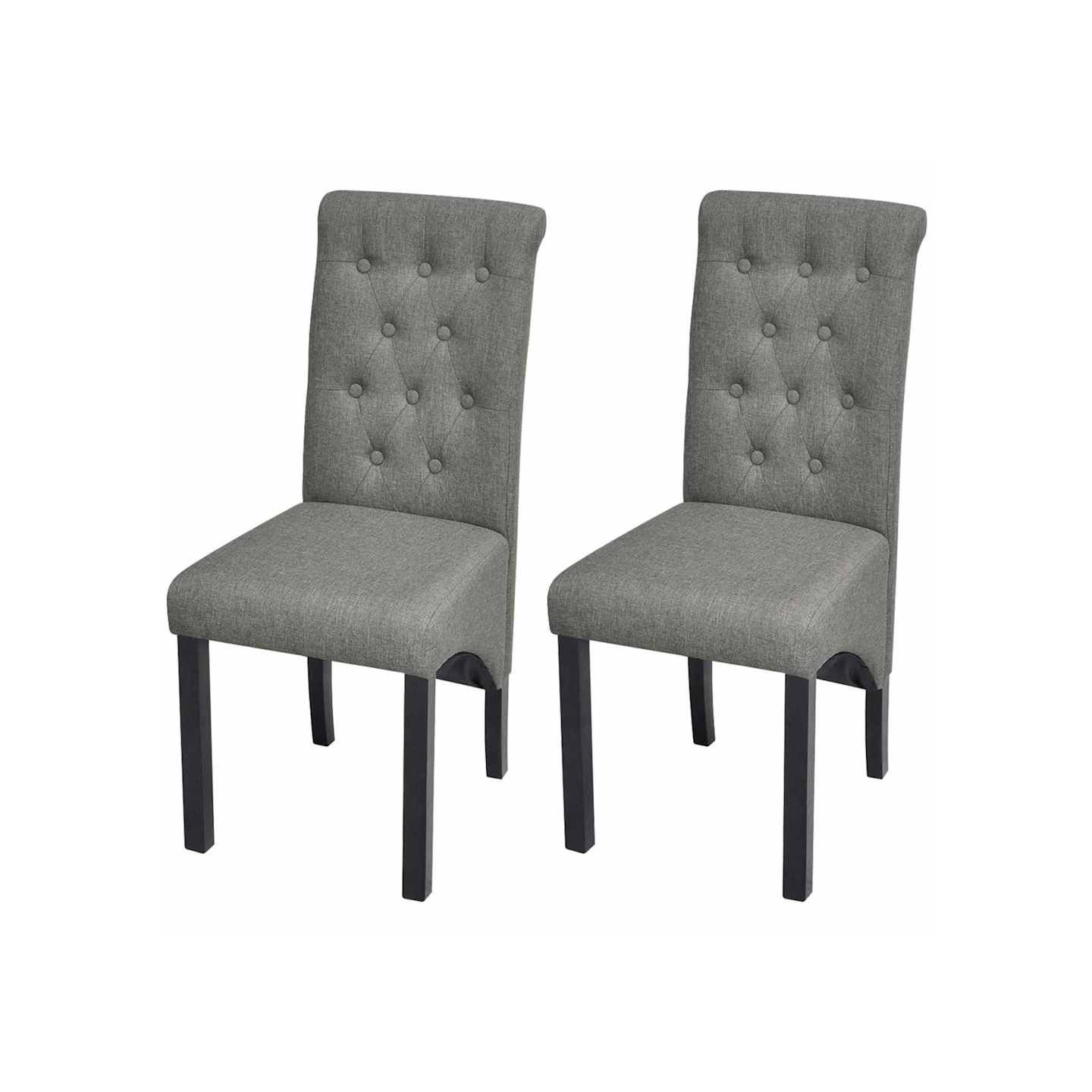 Chaises à manger lot de 2 gris clair tissu