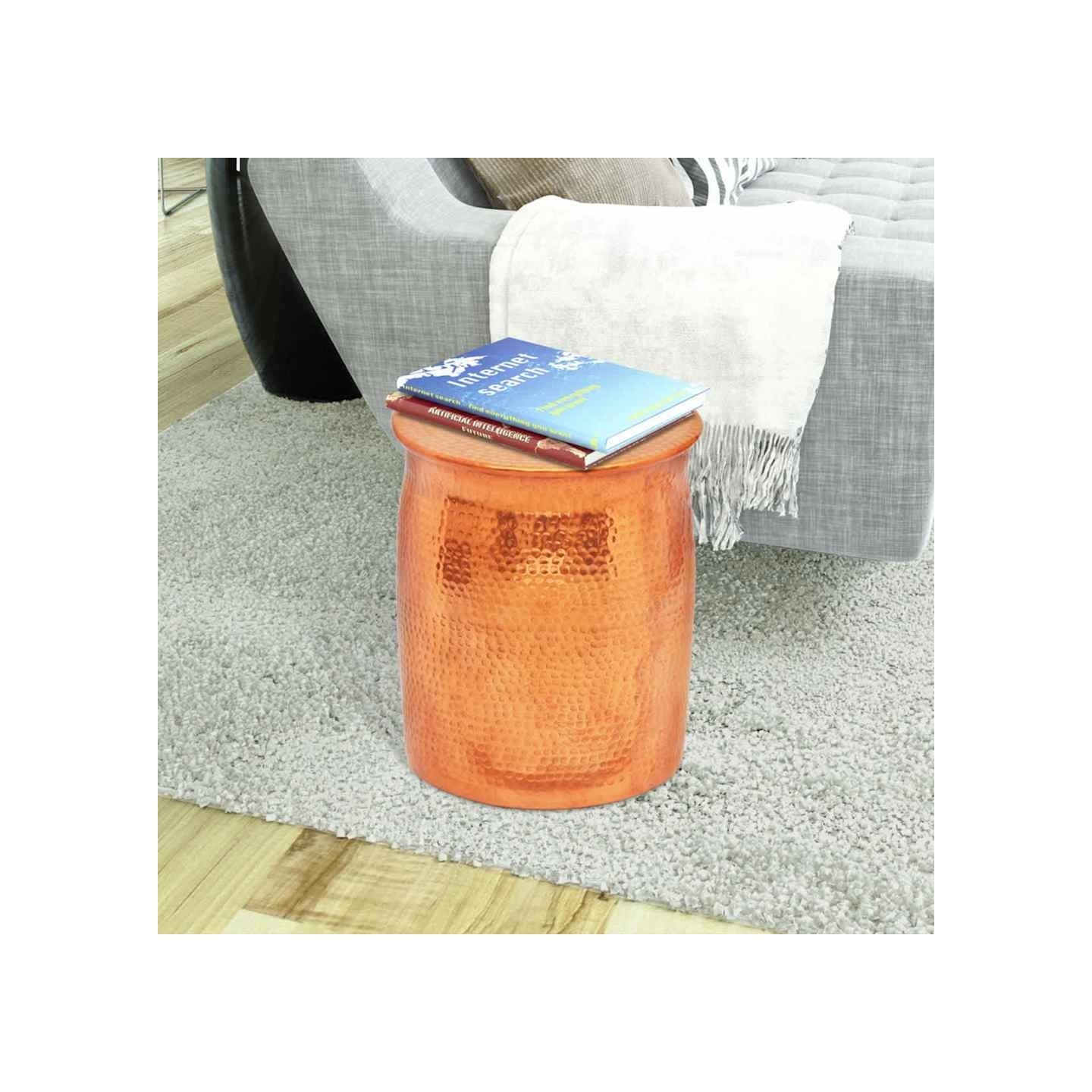 Table basse/tabouret martelé en aluminium Couleur laiton/cuivre