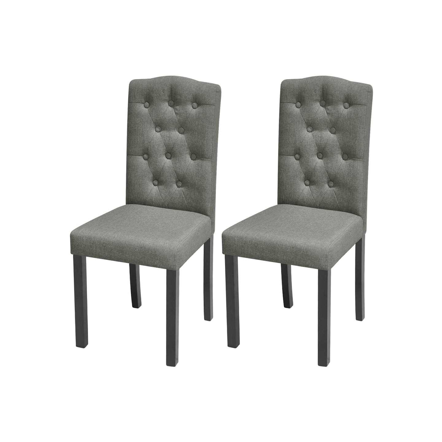 Chaises à manger lot de 2 gris tissu