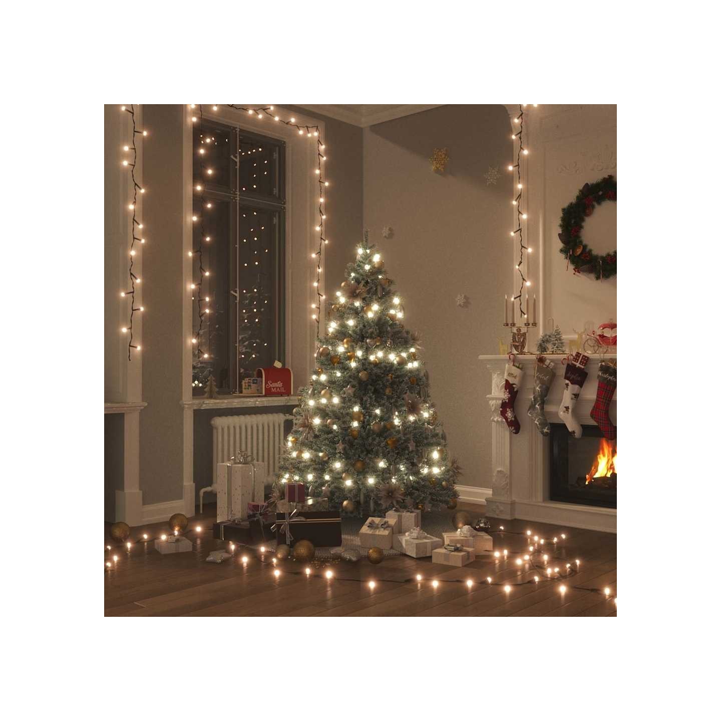 Guirlande LED avec 150 LED Blanc chaud 15 m PVC