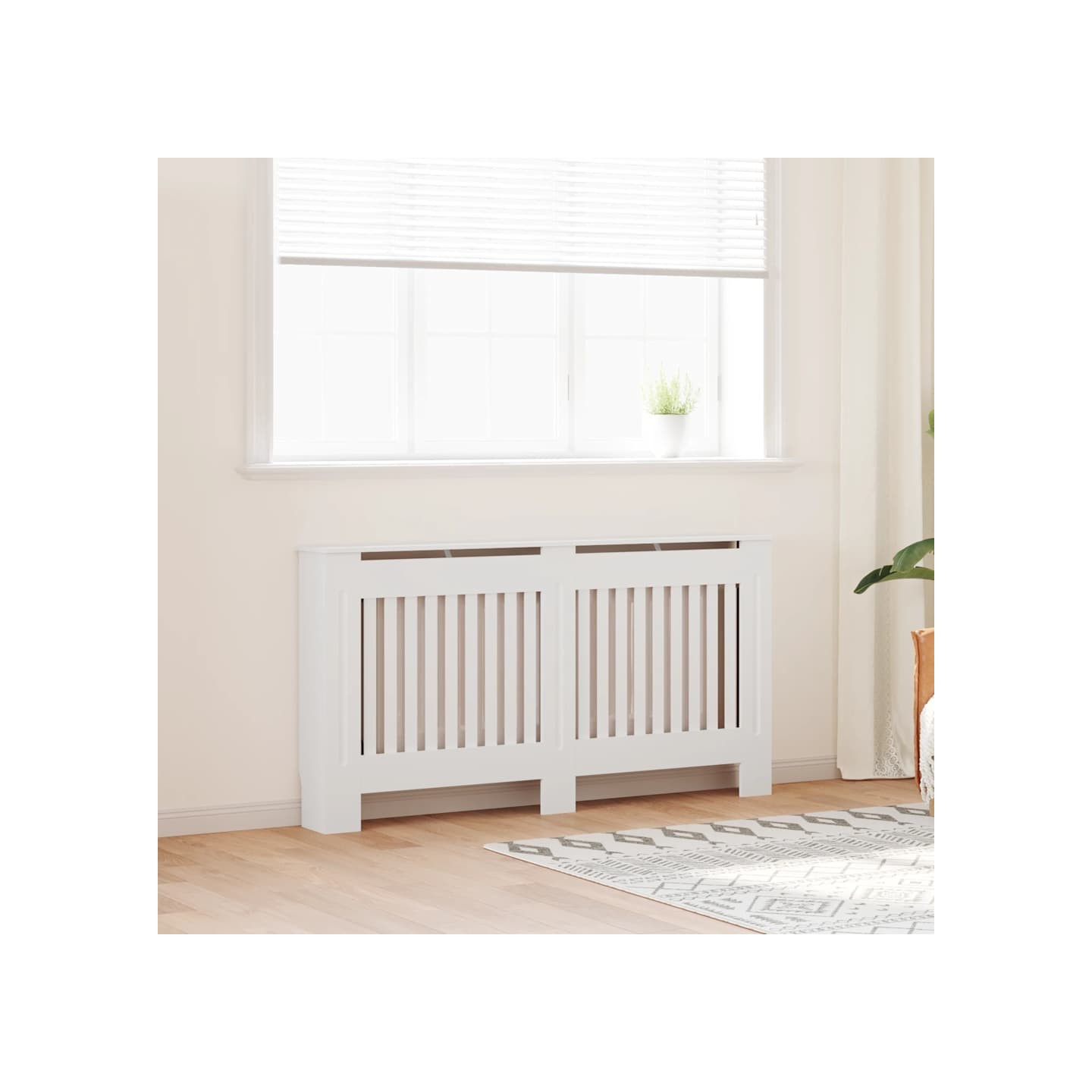 Cache-radiateur 152 cm bois d'ingénierie Blanc