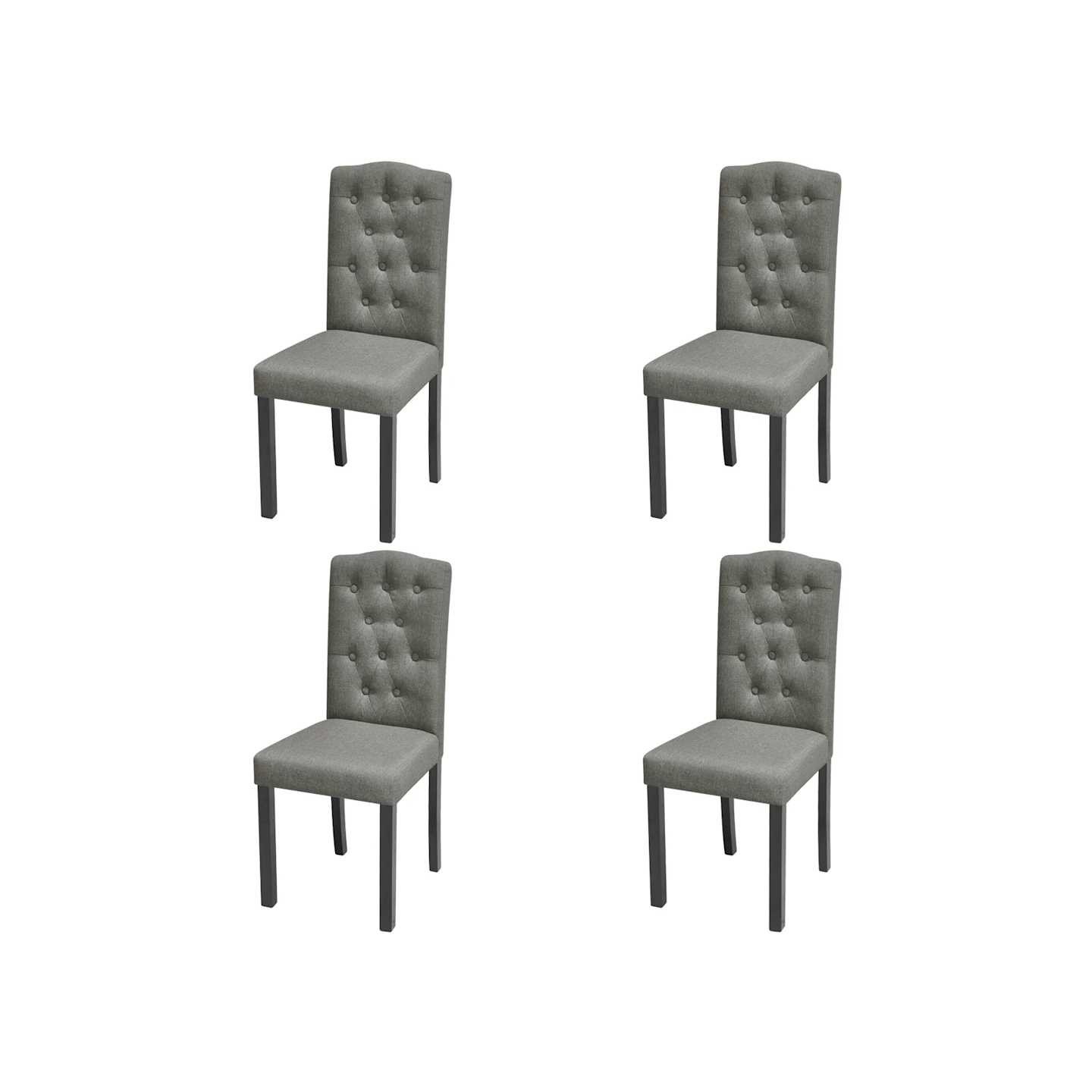 Chaises à manger lot de 4 gris tissu