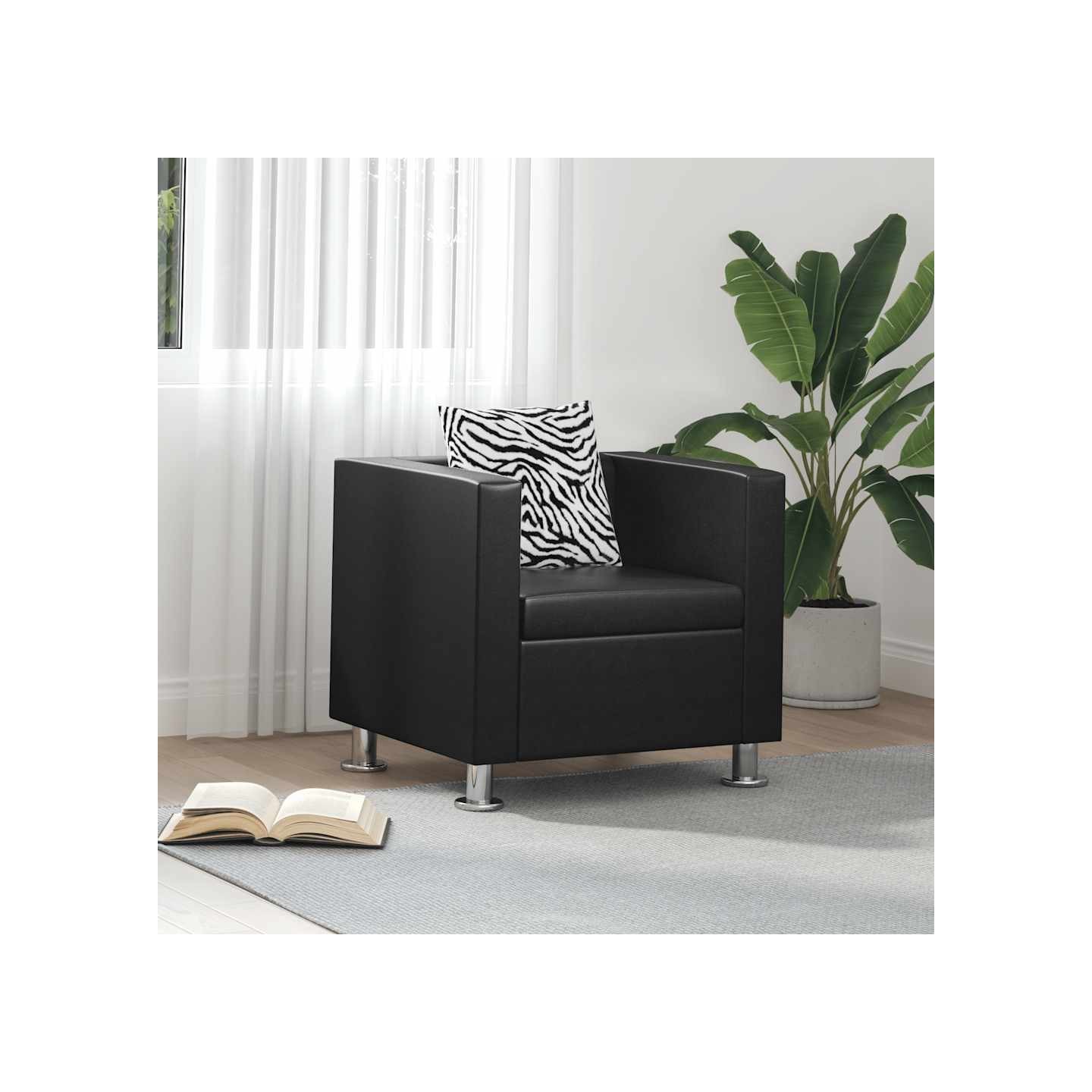 Fauteuil noir similicuir