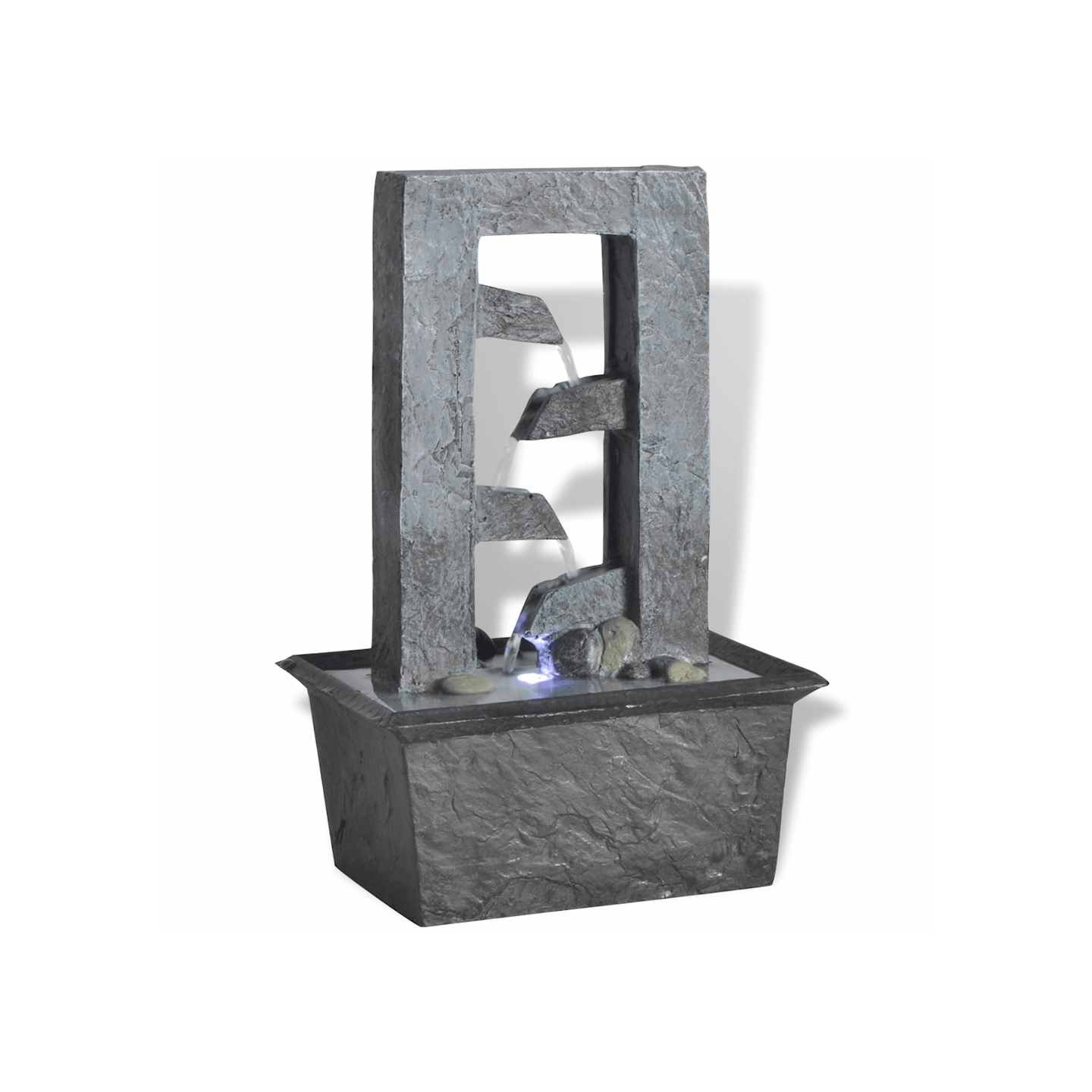 Fontaine d'intérieur avec lumière LED Poly-résine