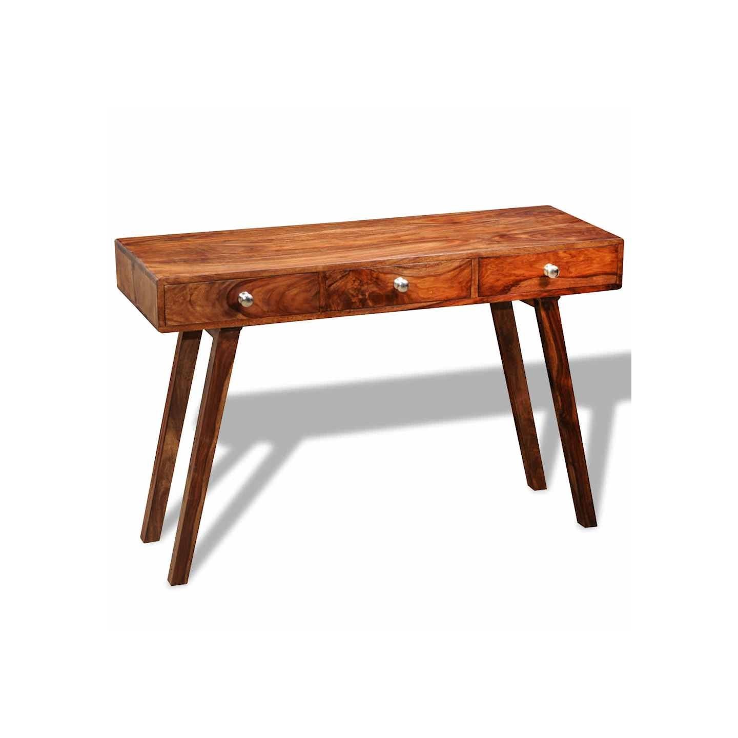 Table console avec 3 tiroirs 76 cm Bois massif