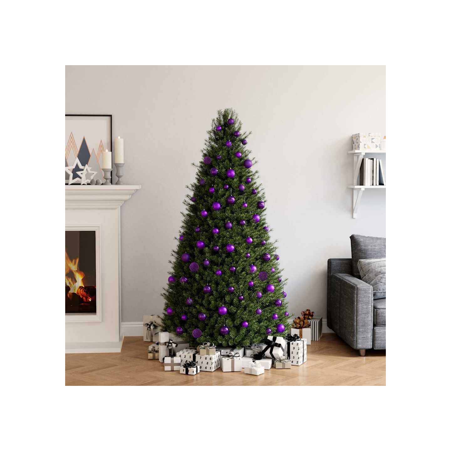 Ensemble de boules de Noël 100 pcs Violet
