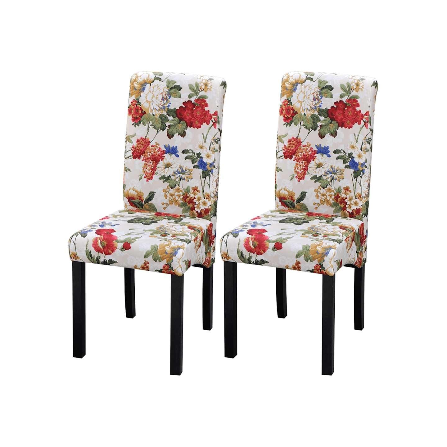 Chaises à manger lot de 2 multicolore tissu