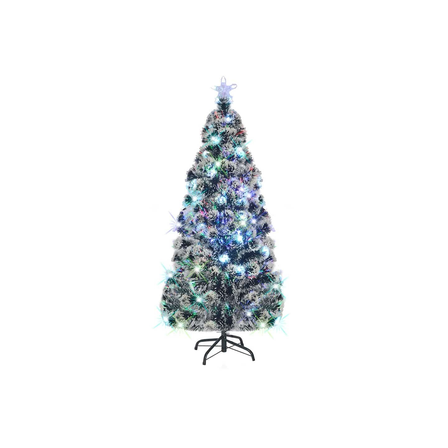 Arbre de Noël pré-éclairé avec support et LED 180 cm fibre optique