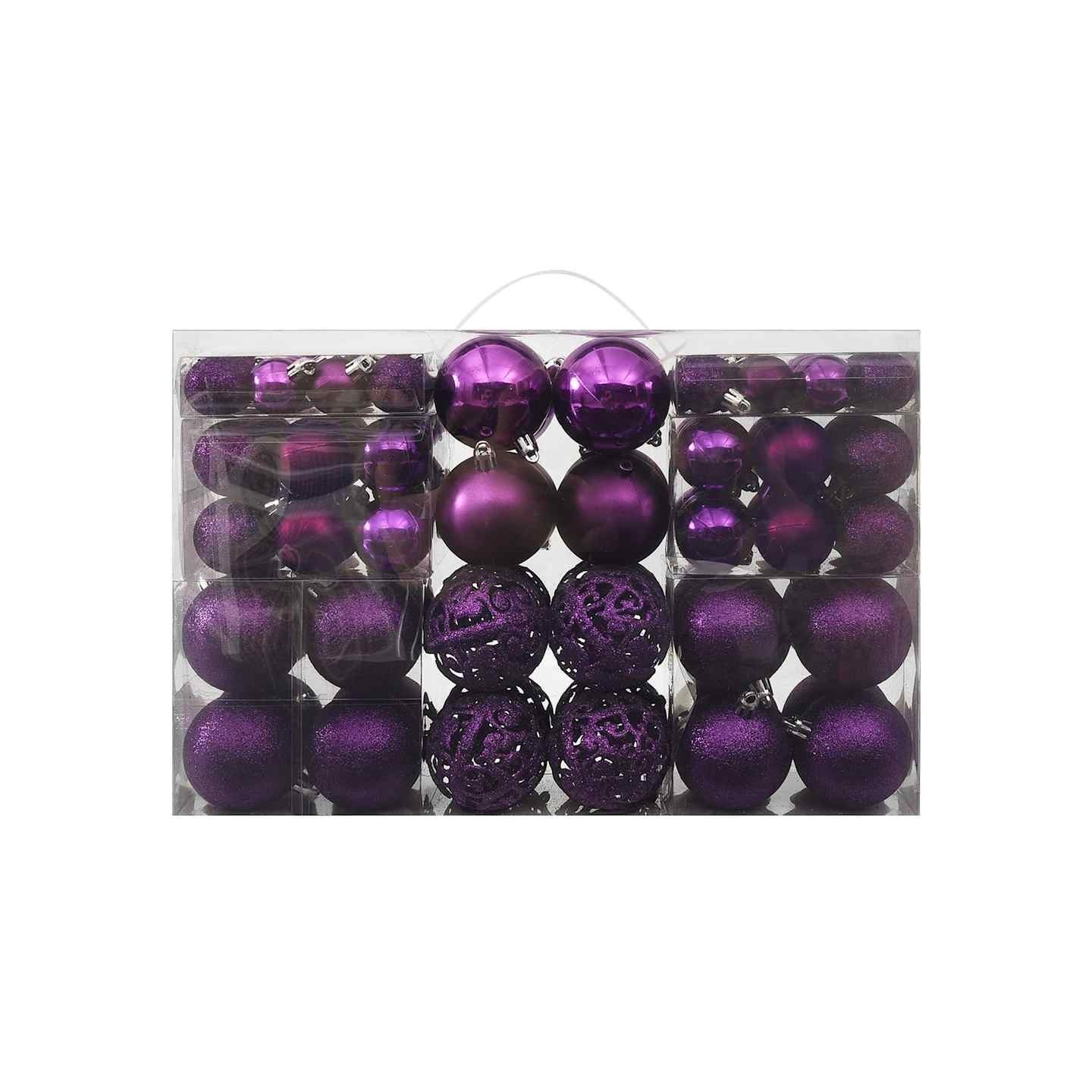 Ensemble de boules de Noël 100 pcs Violet