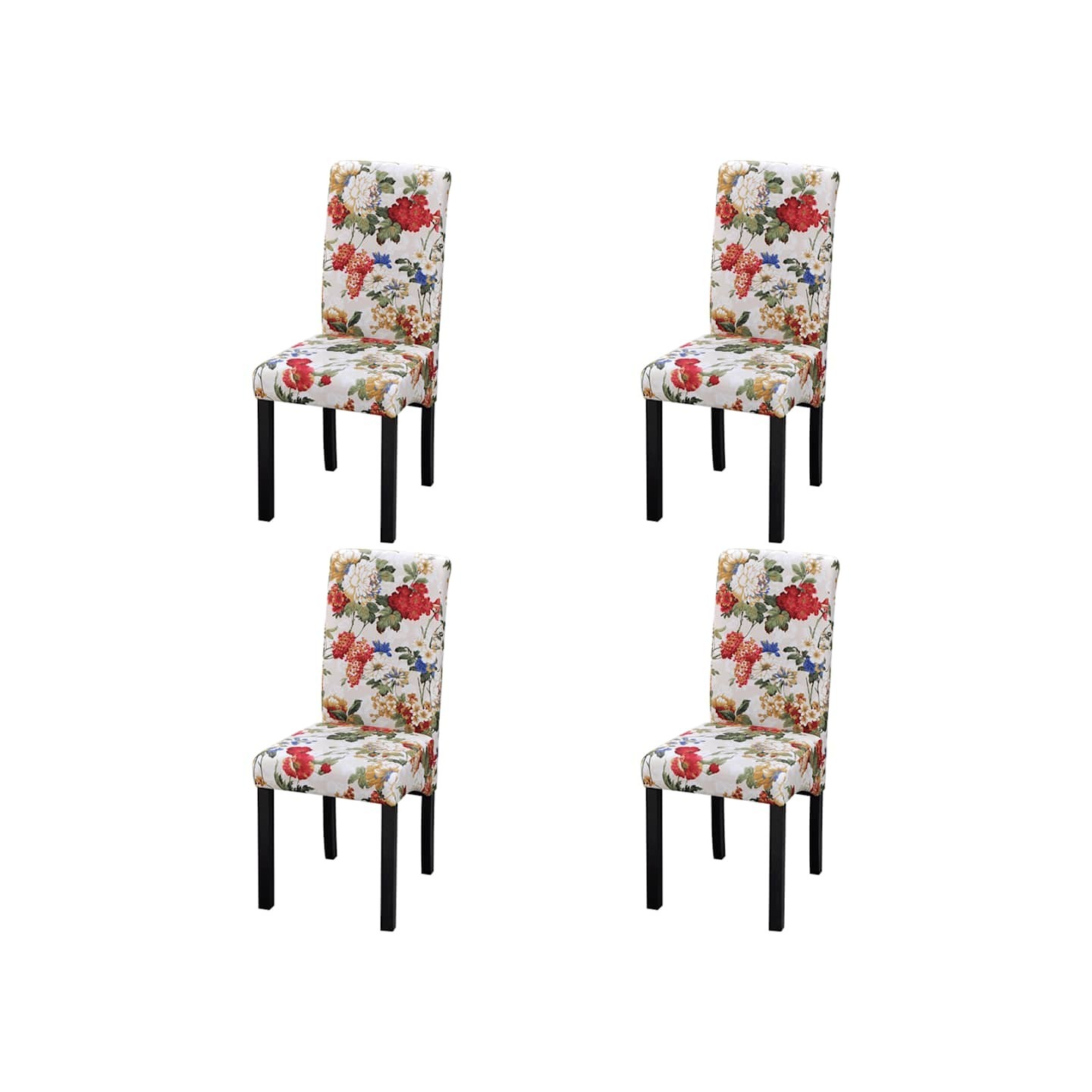 Chaises à manger lot de 4 multicolore tissu