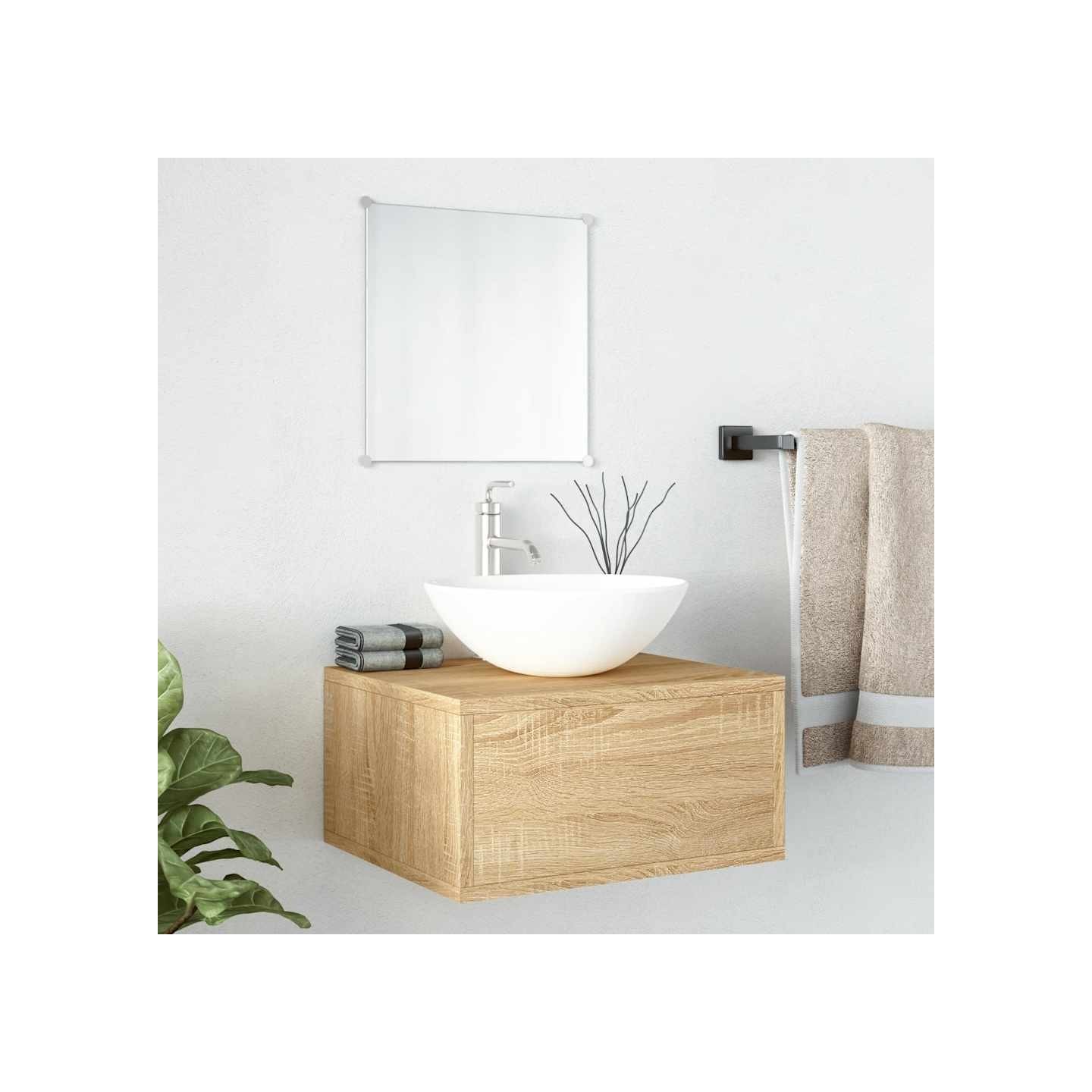 Ensemble de meubles salle de bain 2 pcs chêne bois d'ingénierie
