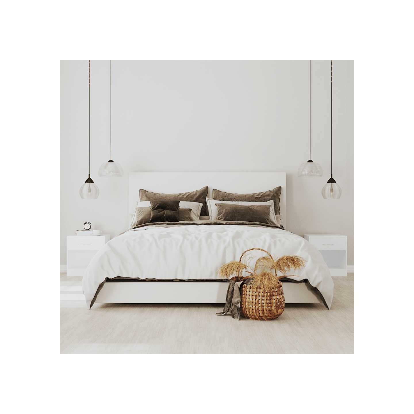Table de chevet 2 pcs avec tiroir Blanc