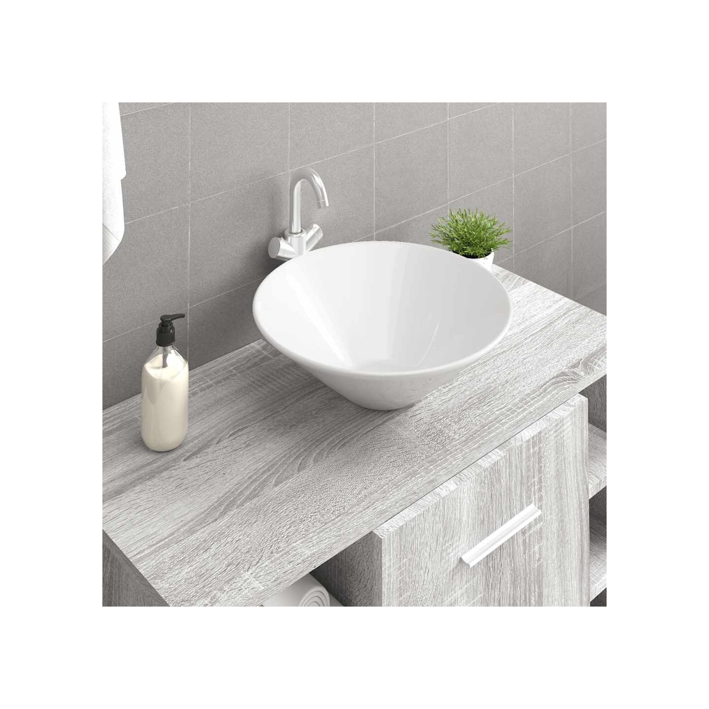 Lavabos 2 pcs blanc 42x42x14 cm céramique