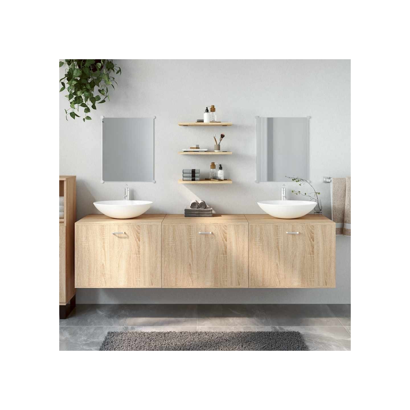 Ensemble de meubles salle de bain 6 pcs chêne bois d'ingénierie