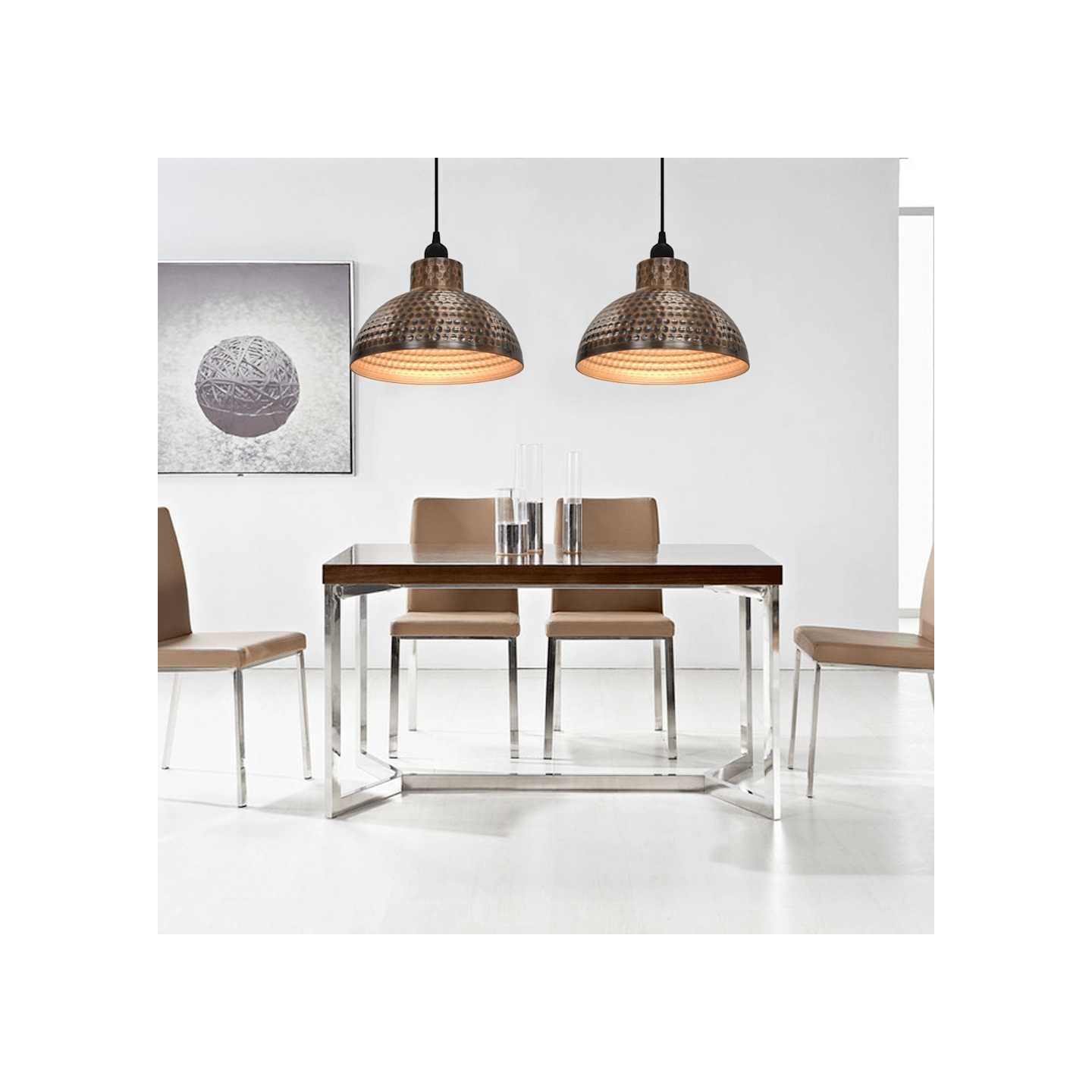 Plafonnier 2 pcs Semi-sphérique Couleur cuivre