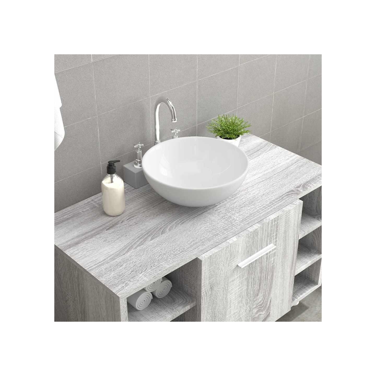 Lavabo Blanc 28x28x10 cm Céramique