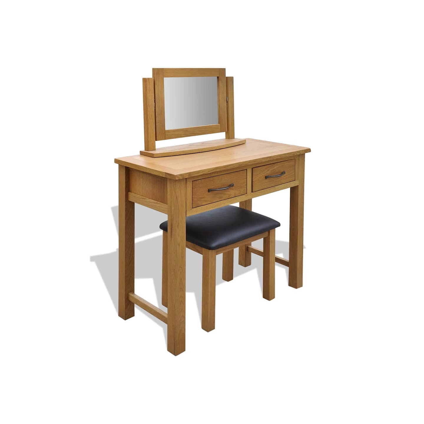 Coiffeuse avec tabouret Bois de chêne massif