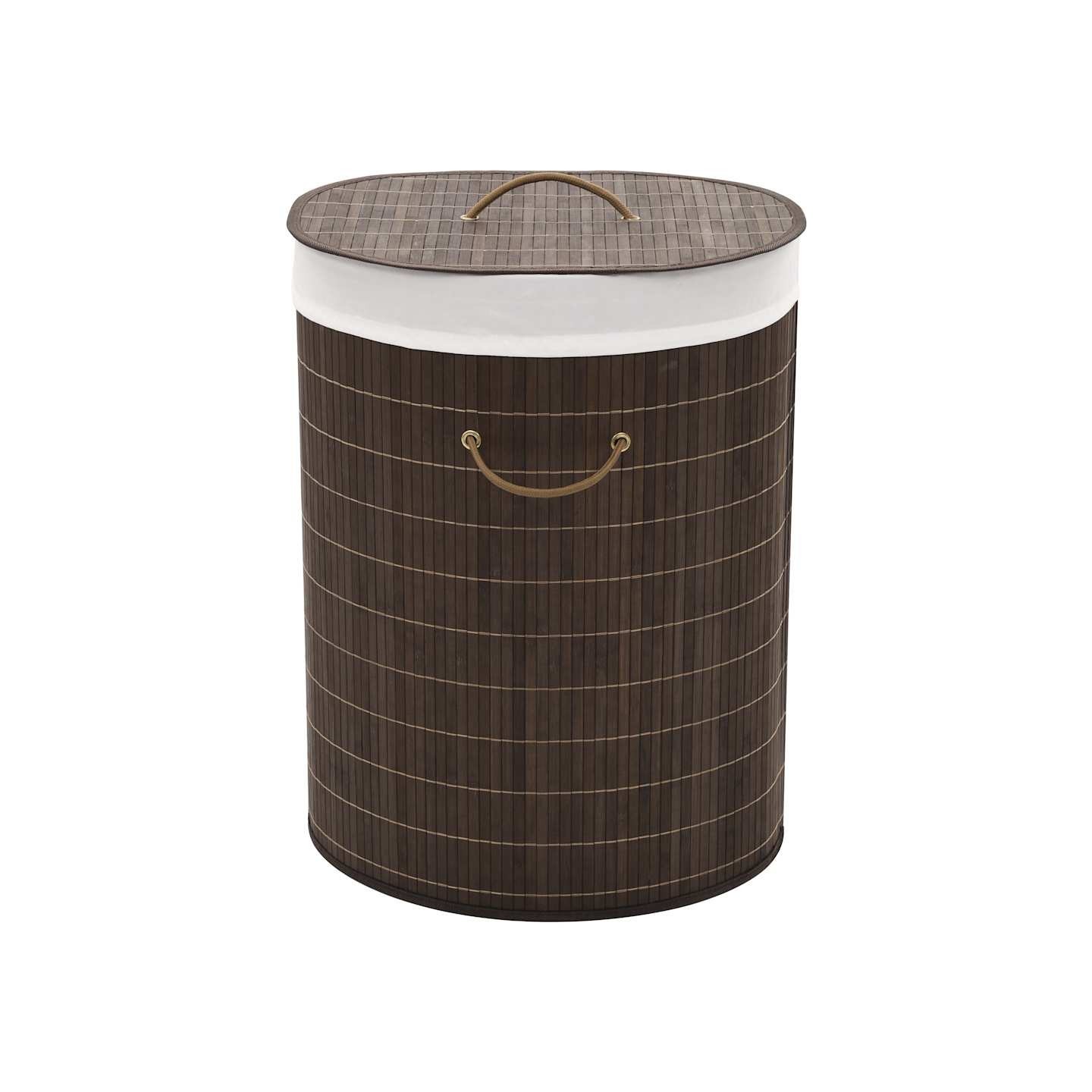 Panier à linge ovale Bambou Marron foncé