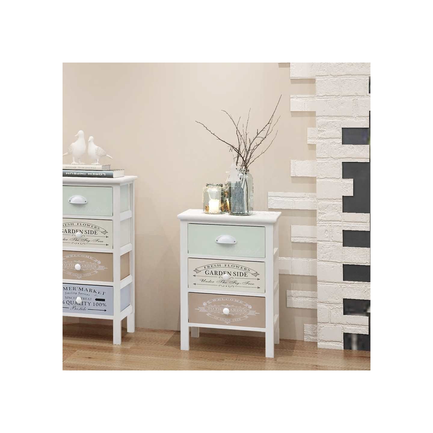 Armoire de rangement en style français 3 tiroirs Bois