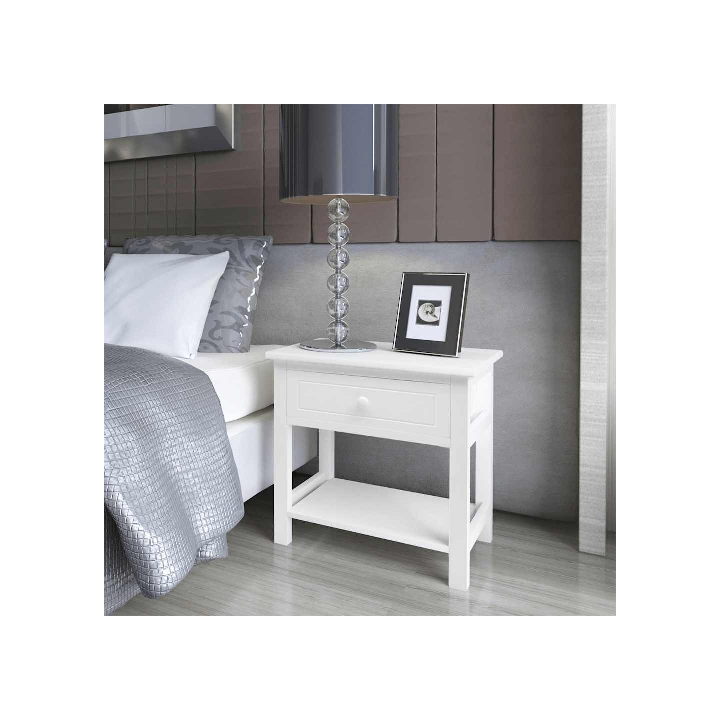 Table de chevet 2 pcs Bois Blanc