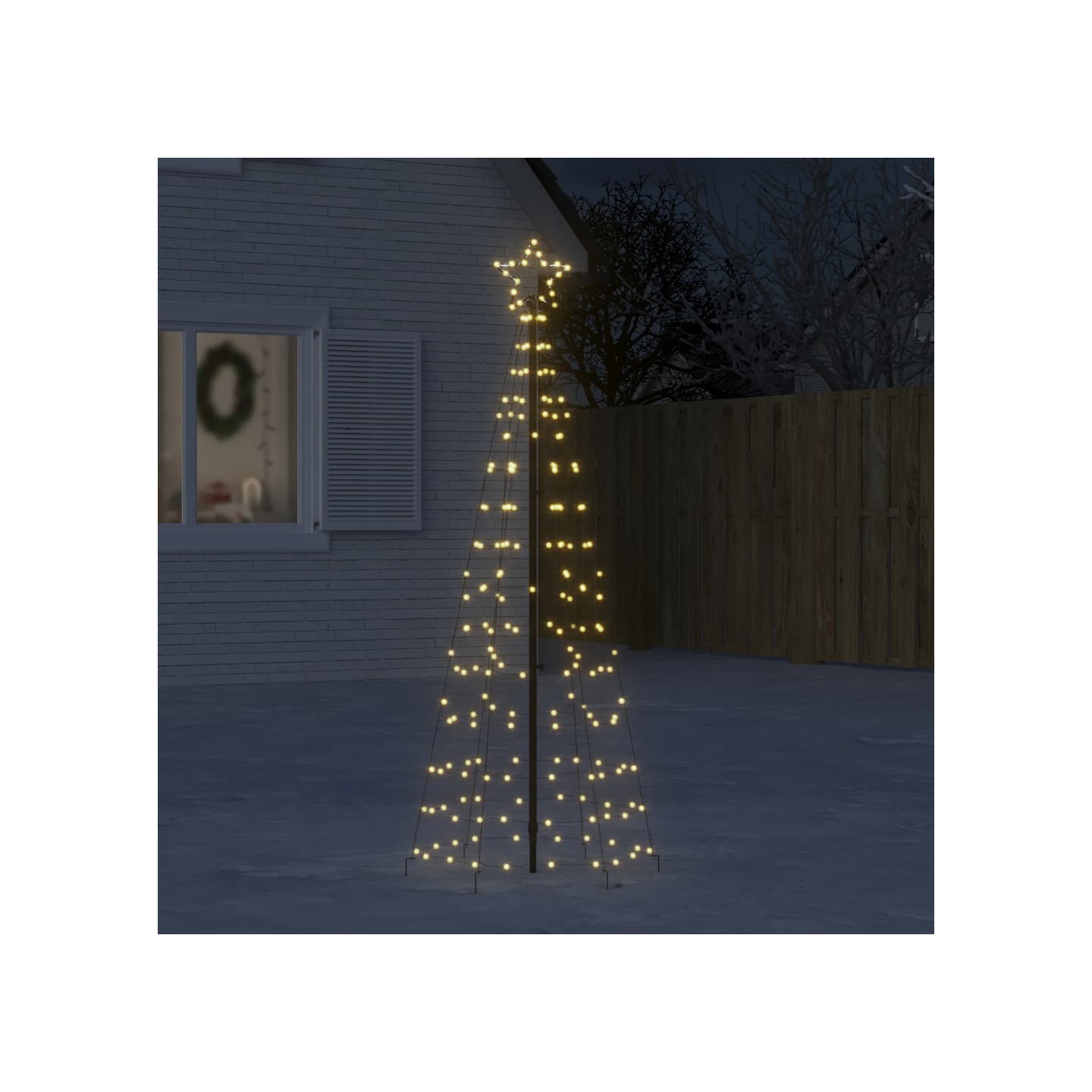 Sapin de Noël à LED avec piquets 220 LED blanc chaud 180 cm