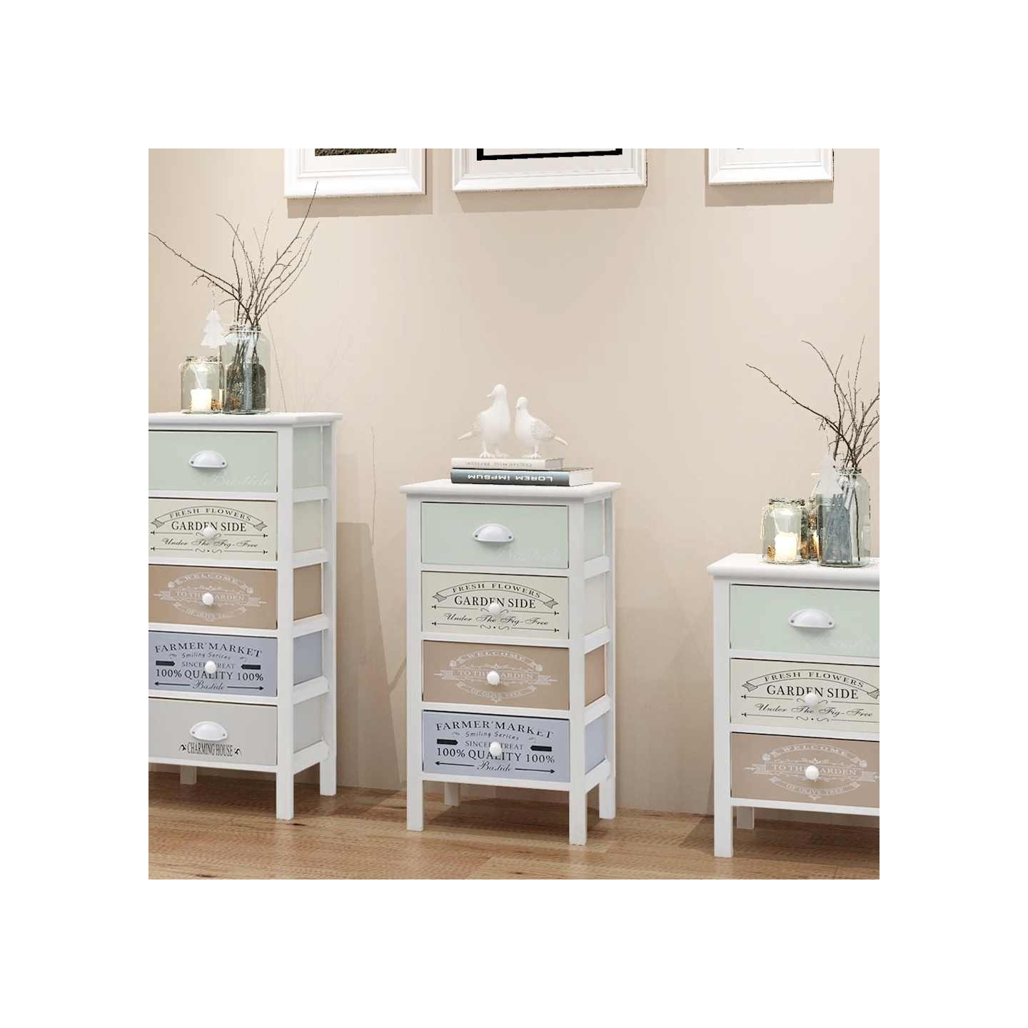 Armoire de rangement en style français 4 tiroirs Bois
