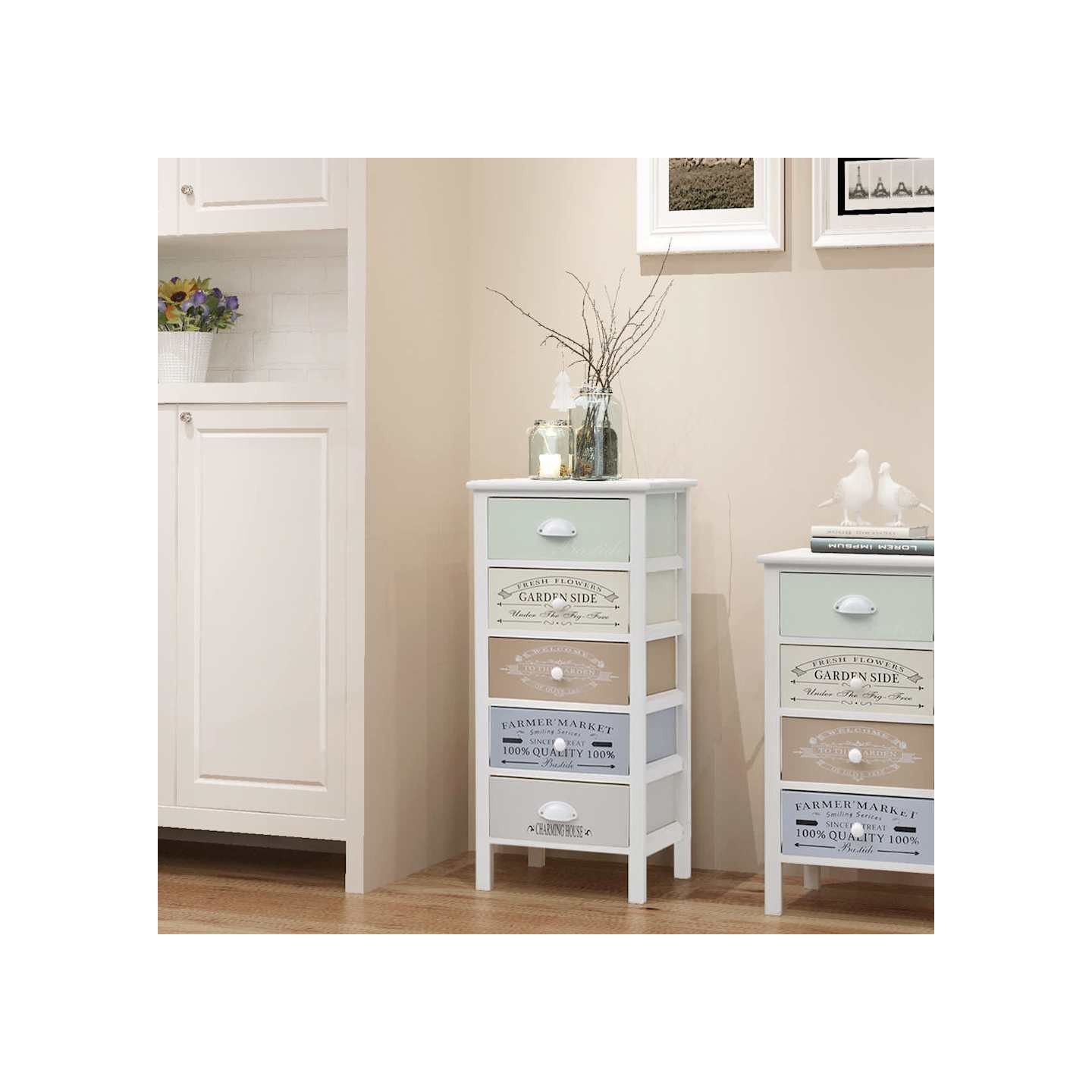 Armoire de rangement en style français 5 tiroirs Bois