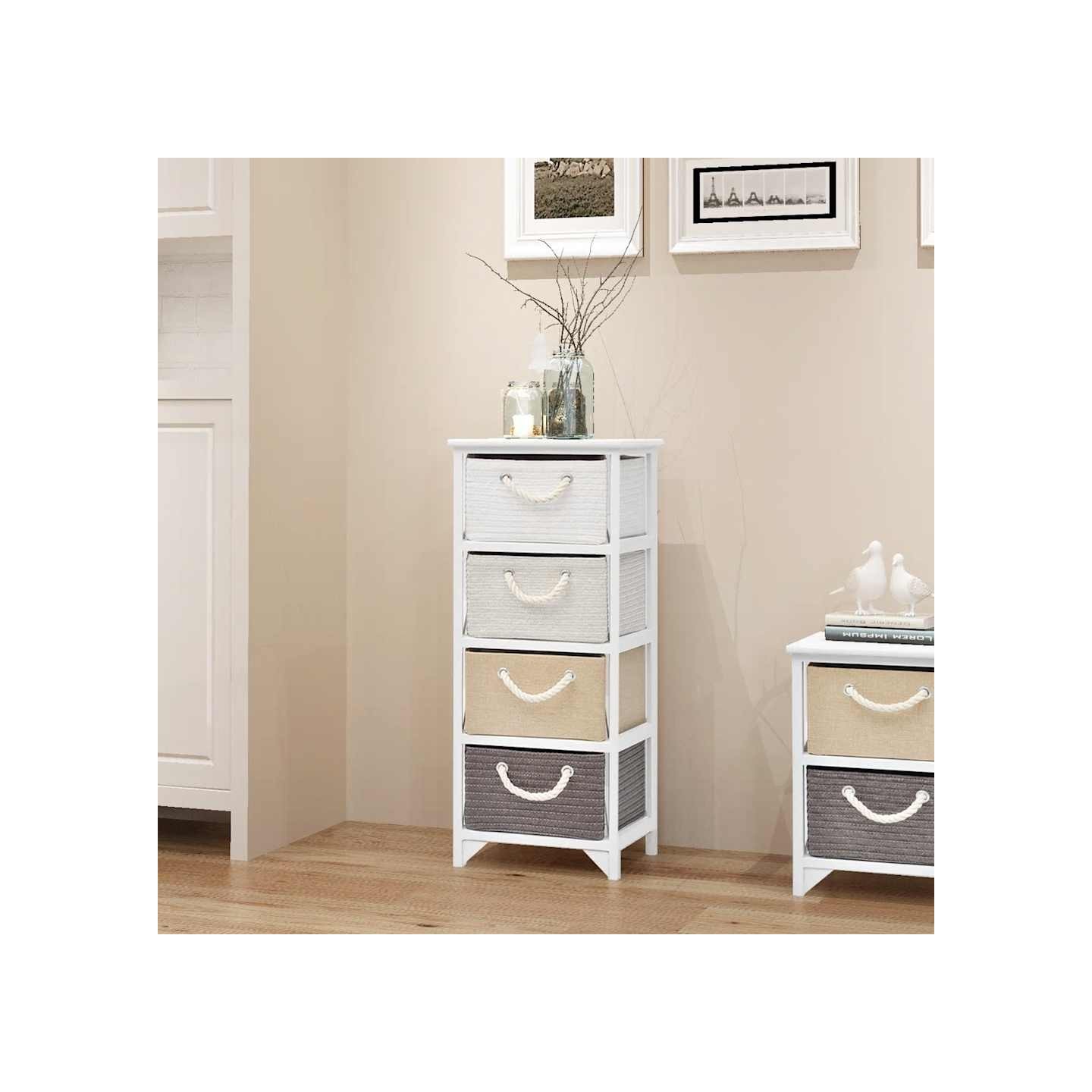 Armoire de rangement 4 tiroirs Bois