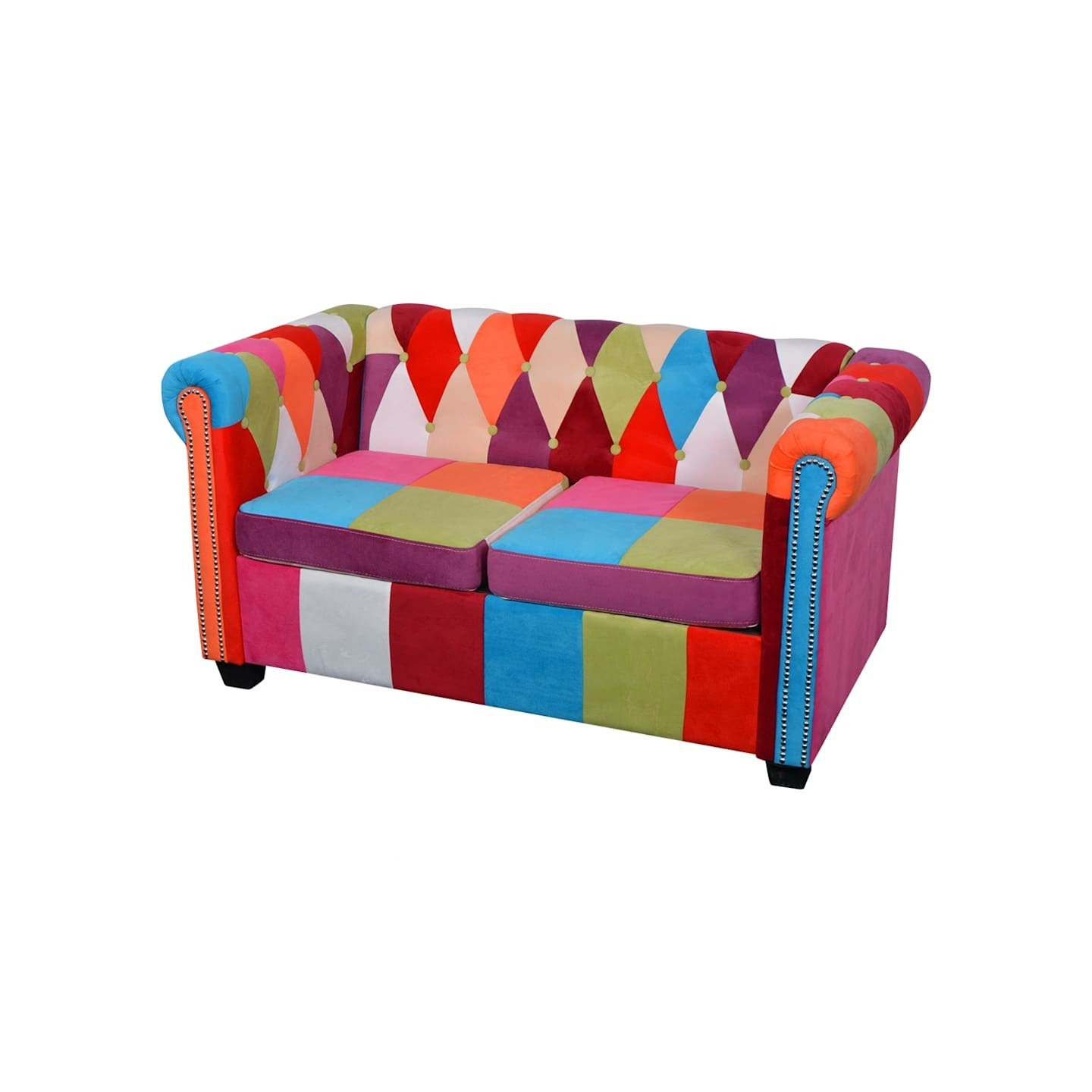 Canapé Chesterfield 2 places tissu