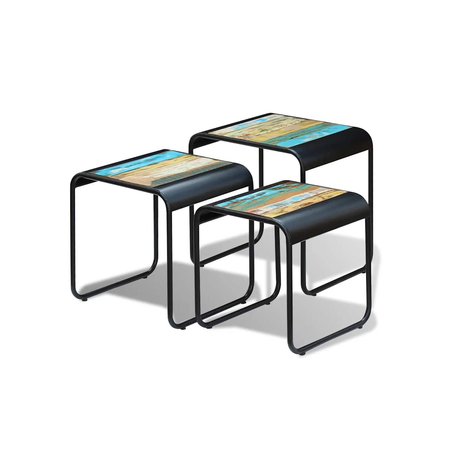 Tables gigognes 3 pcs Bois de récupération massif