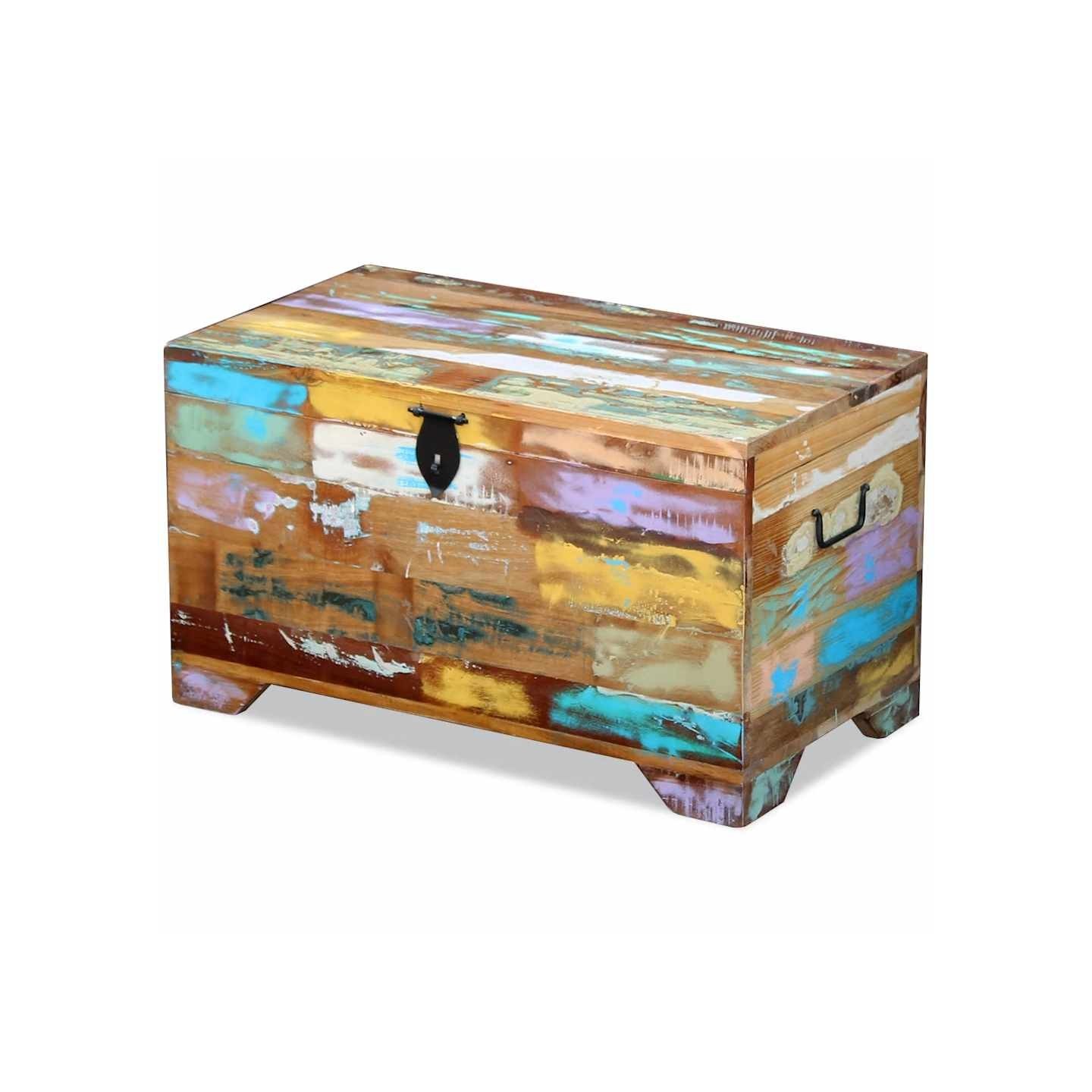 Coffre de rangement Bois de récupération massif