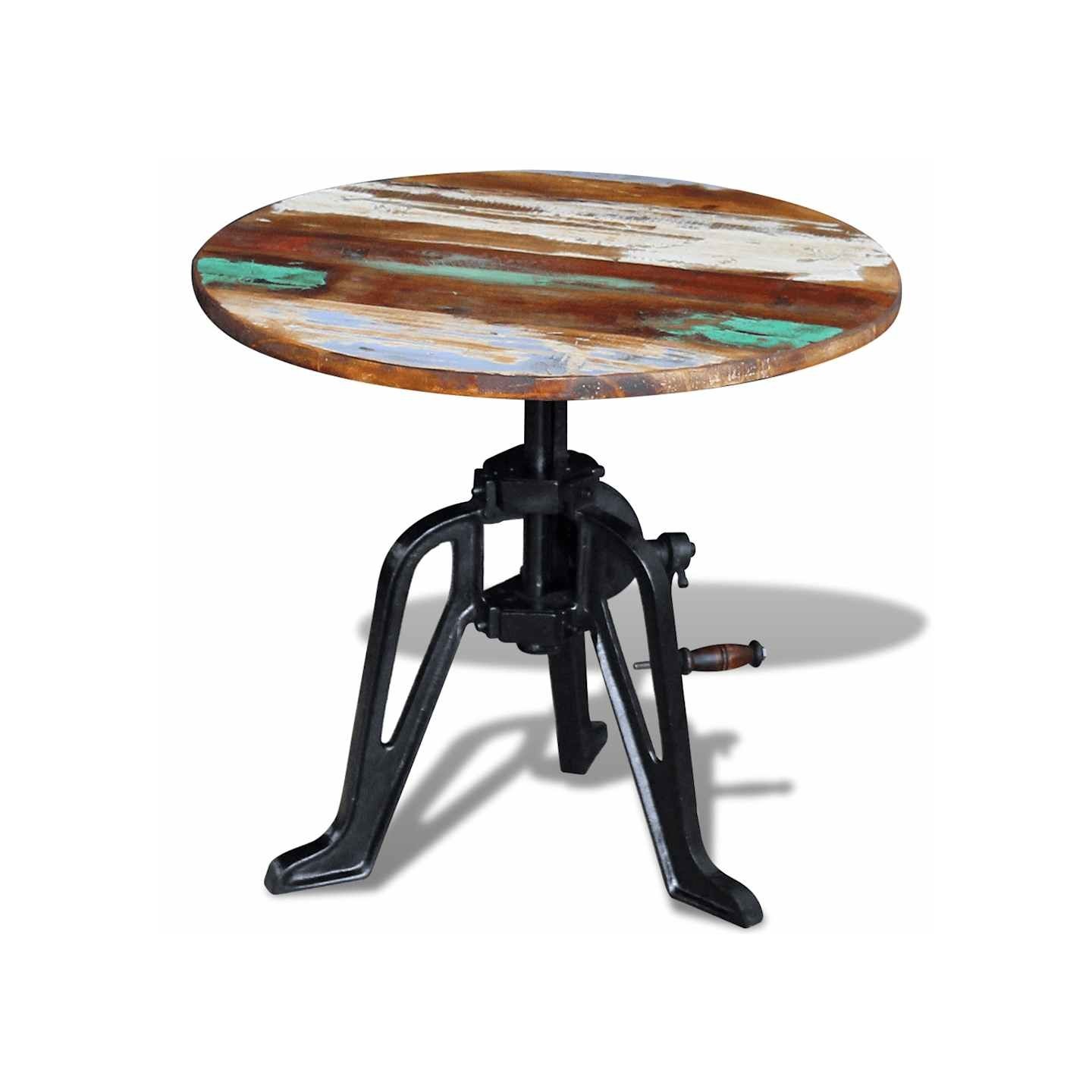 Table auxiliaire Bois de récupération massif Fonte 60x(42-63)cm