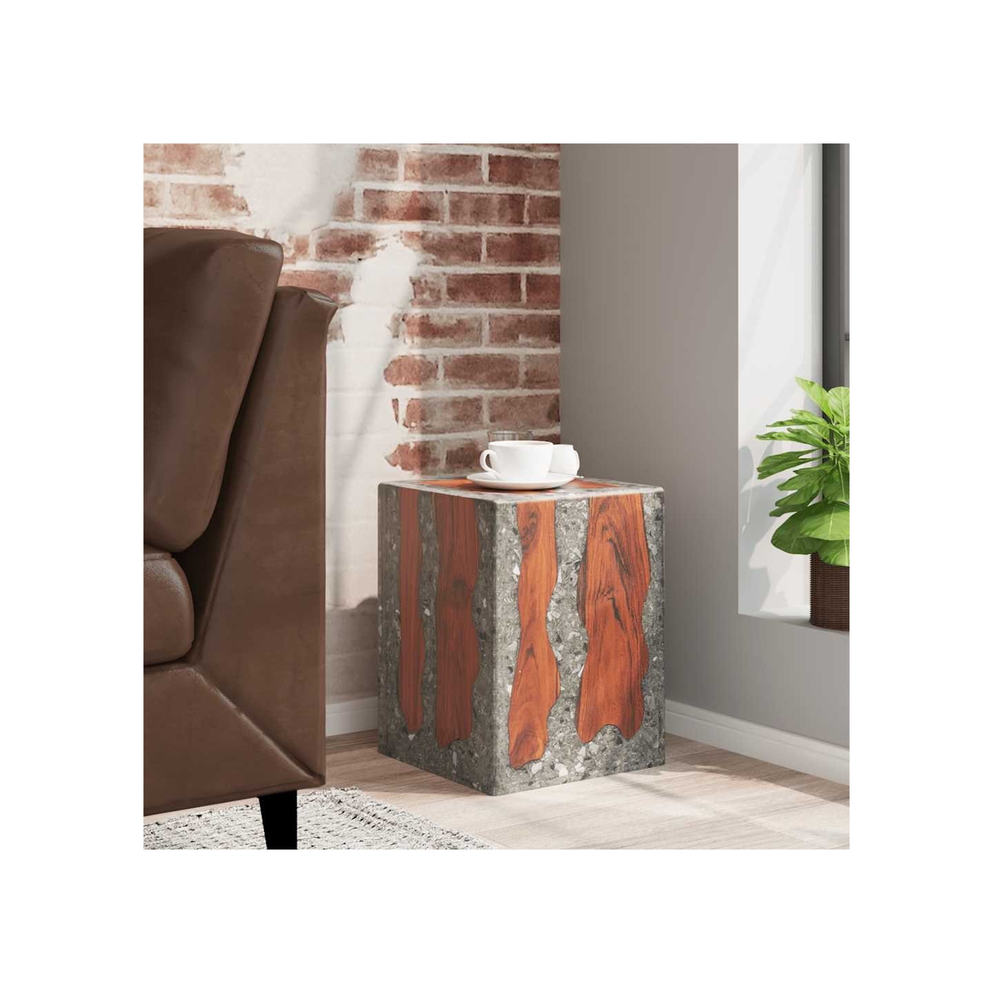 Tabouret Bois de teck massif et résine