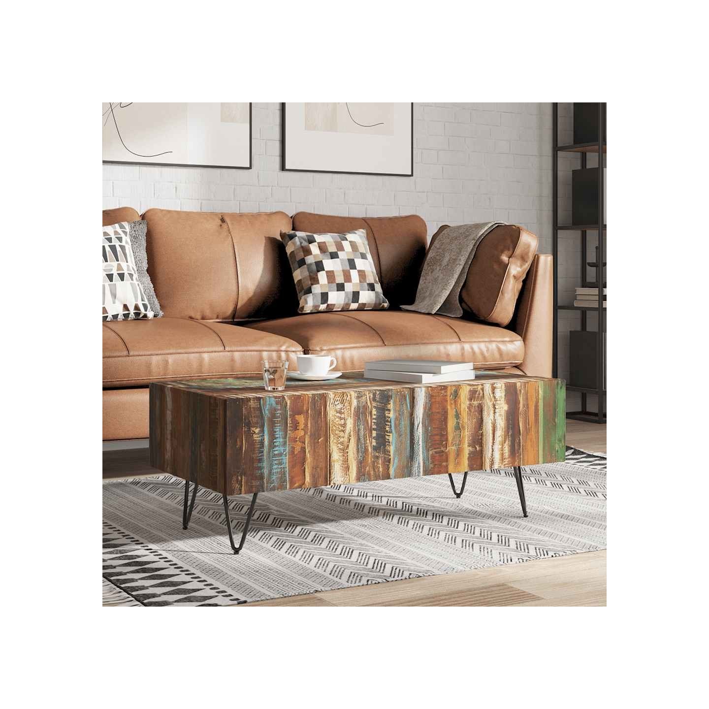 Table basse Bois massif de récupération 100x50x38 cm