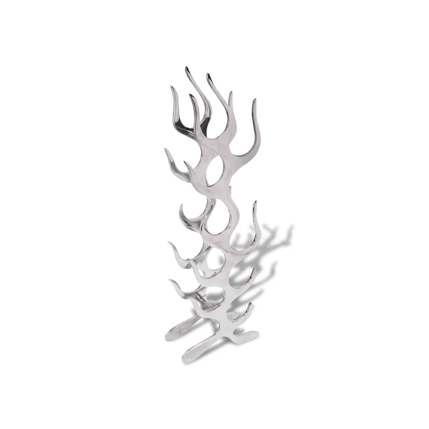 Casier à 9 bouteilles en forme de flamme Aluminium Argenté