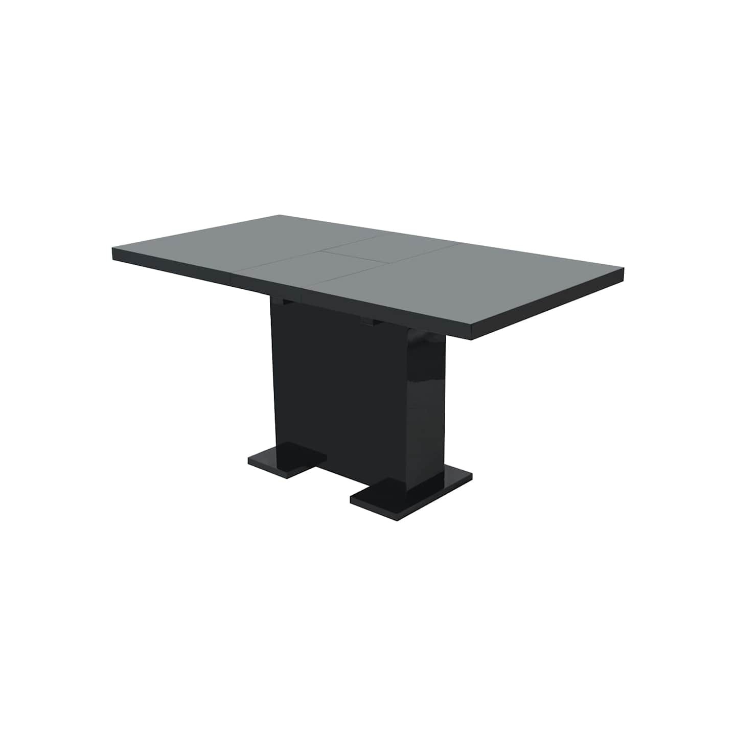 Table à manger extensible noir brillant