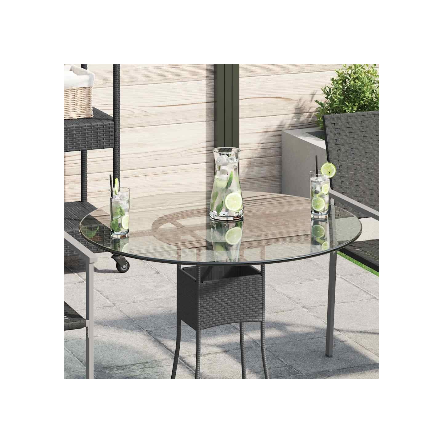 Dessus de table ronde en verre trempé 80 cm