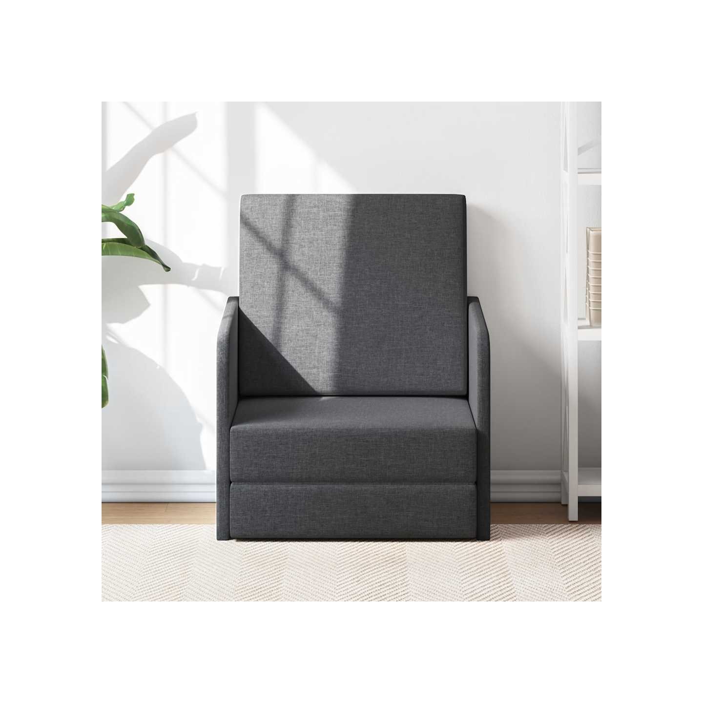 Fauteuil convertible gris foncé tissu