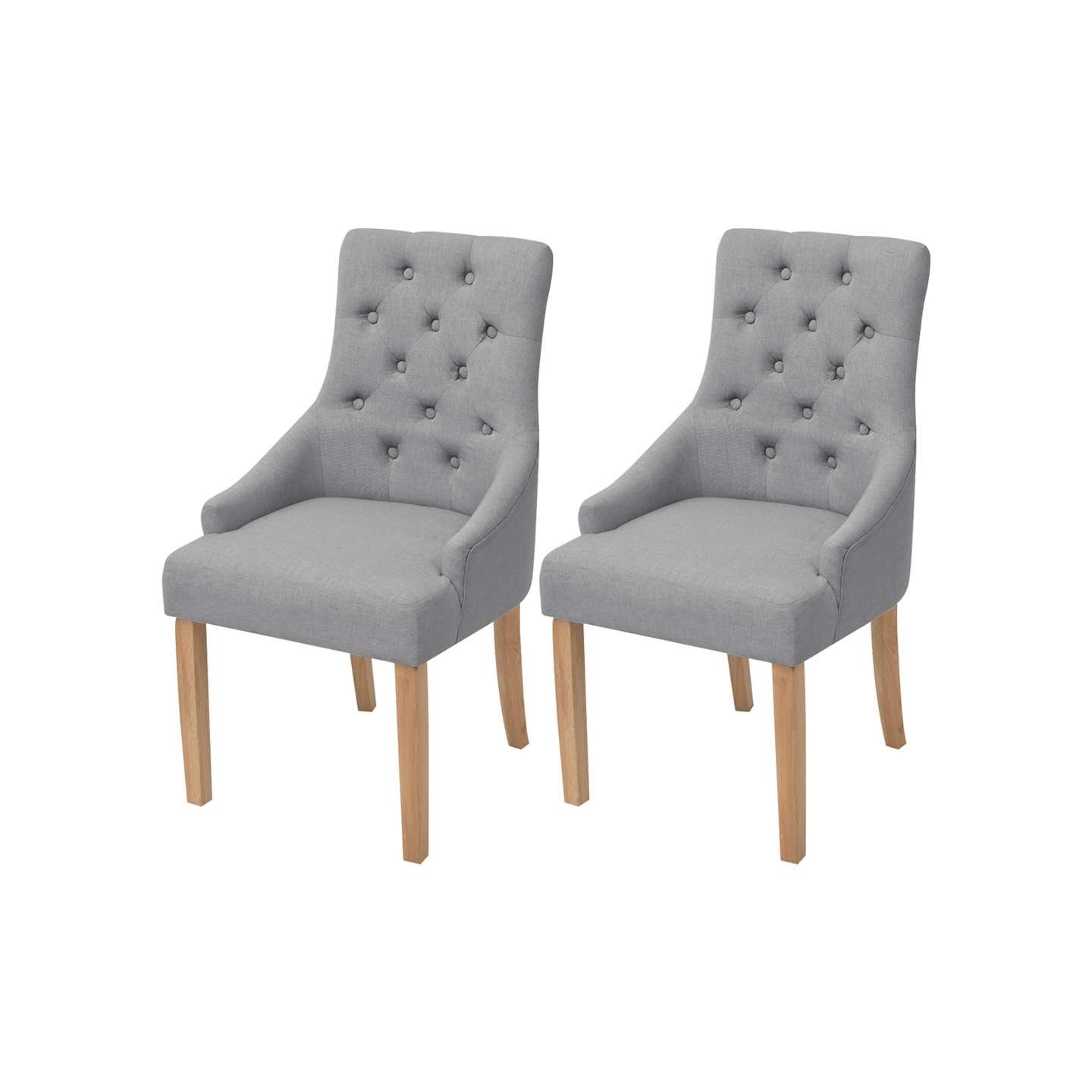 Chaises à manger lot de 2 gris clair tissu