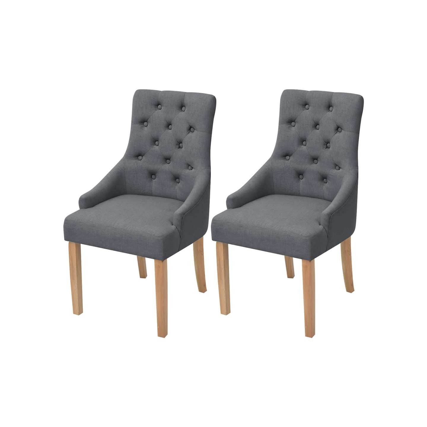 Chaises à manger lot de 2 gris foncé tissu