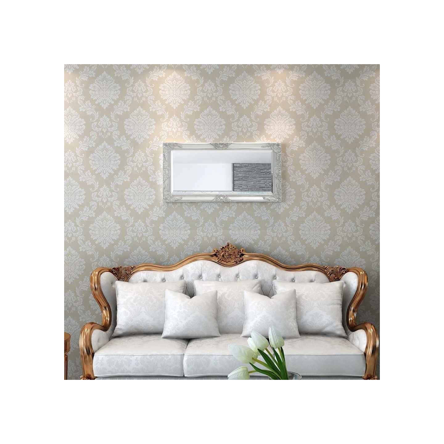 Miroir mural style baroque 100x50 cm Argenté