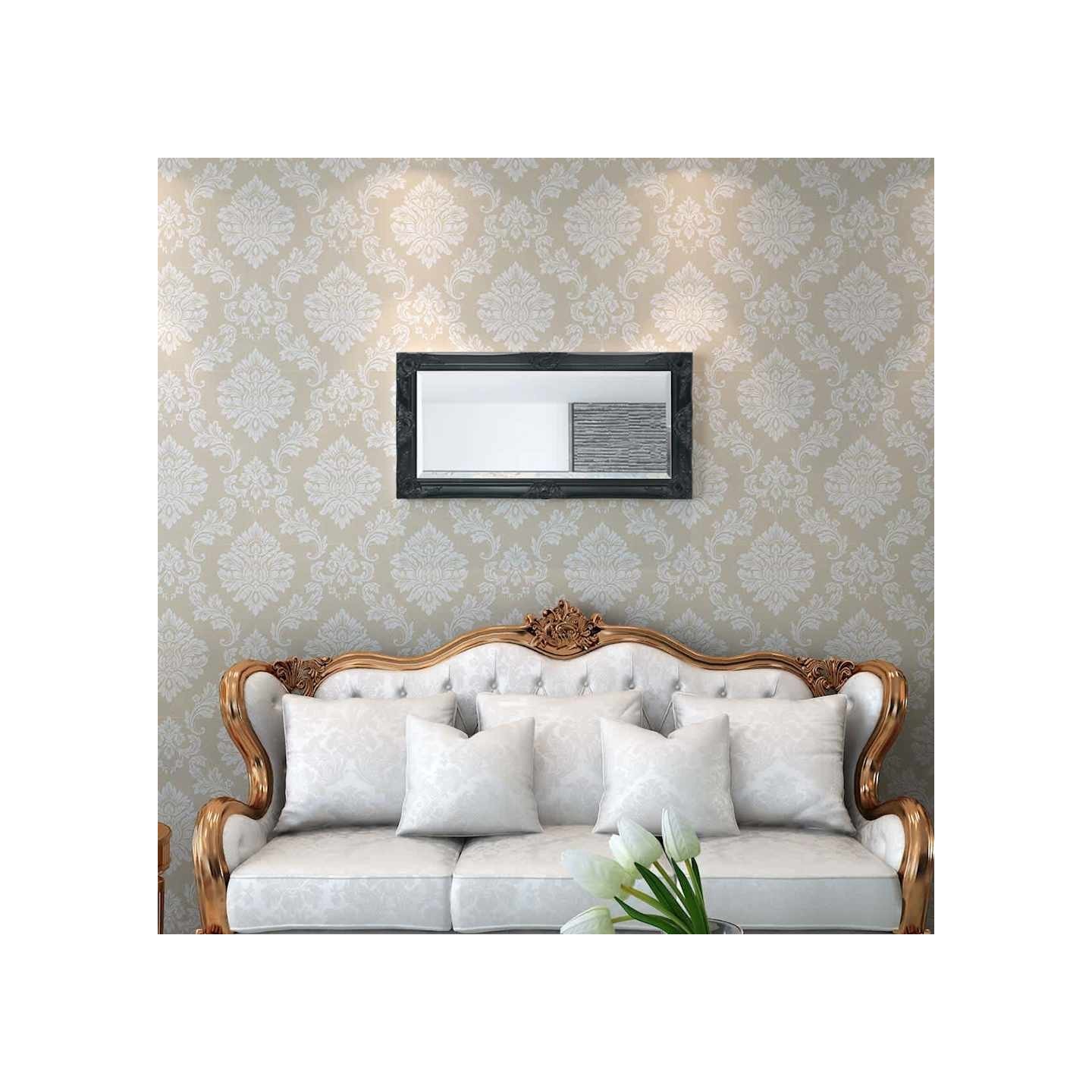 Miroir mural style baroque 100x50 cm noir