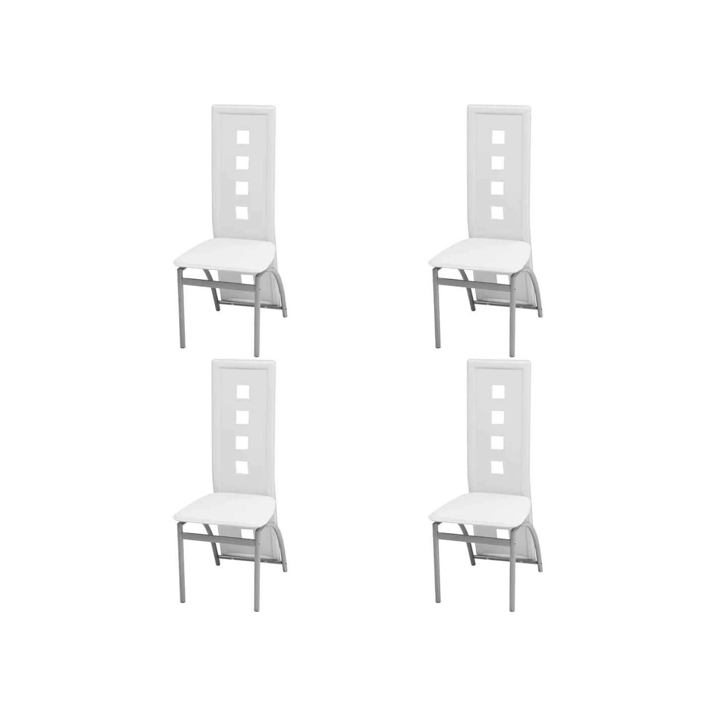 Chaises à manger lot de 4 blanc similicuir