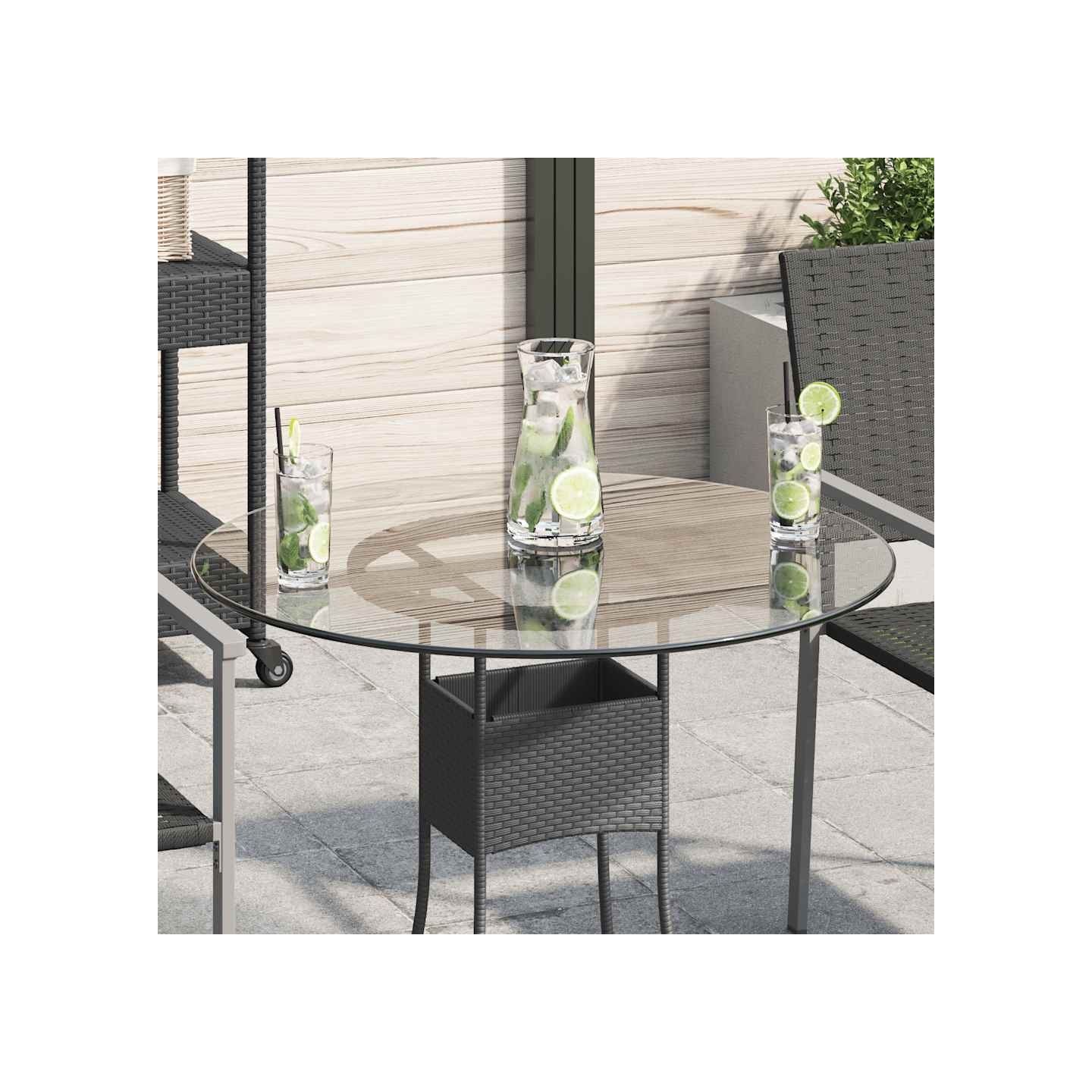 Dessus de table ronde en verre trempé 700 mm