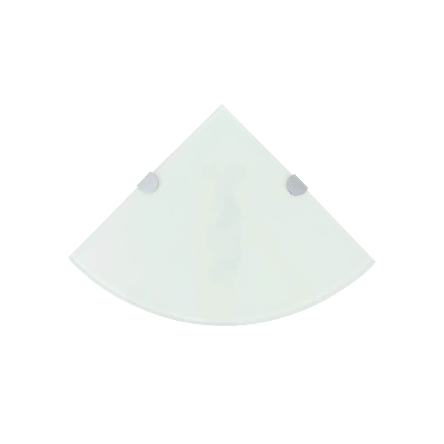 Étagère de coin avec supports chromés Verre Blanc 25 x 25 cm
