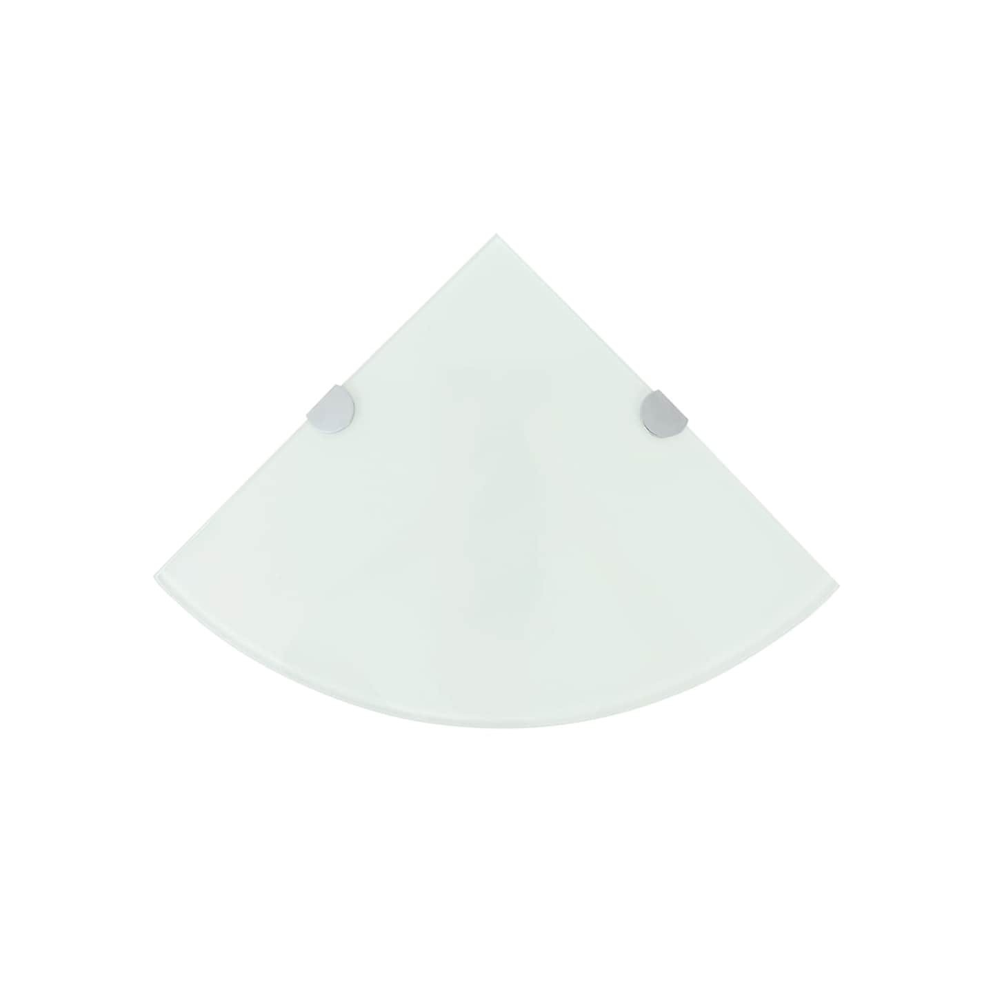 Étagère de coin avec supports chromés Verre Blanc 35 x 35 cm