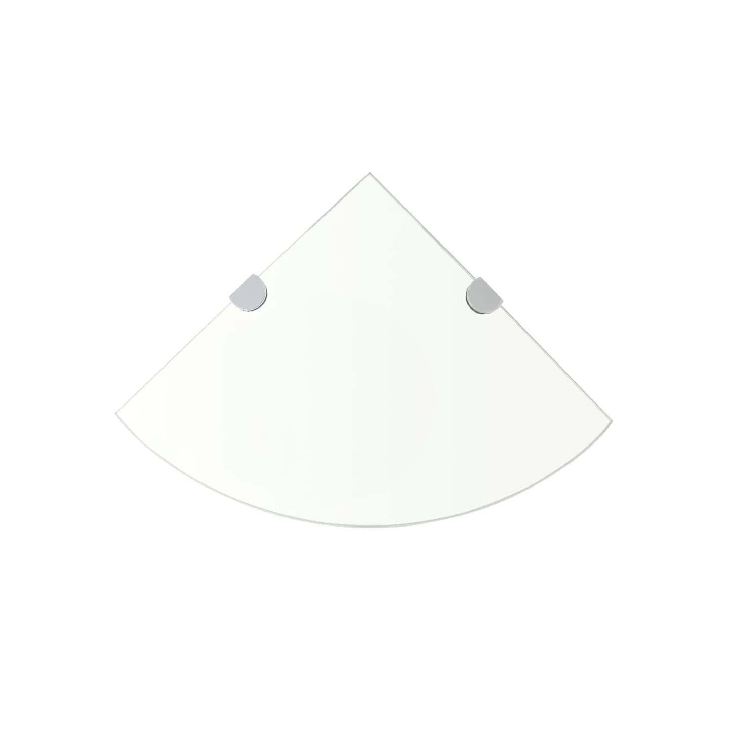 Étagère de coin + supports chromés Verre Transparent 35 x 35 cm
