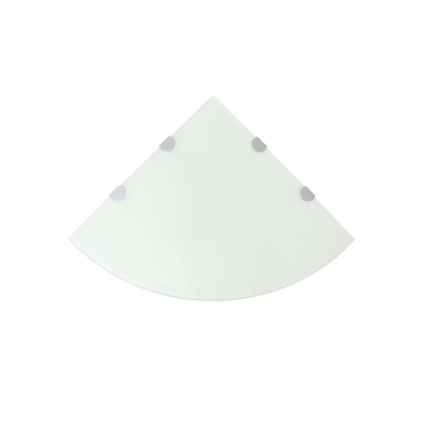 Étagère de coin avec supports chromés Verre Blanc 45 x 45 cm